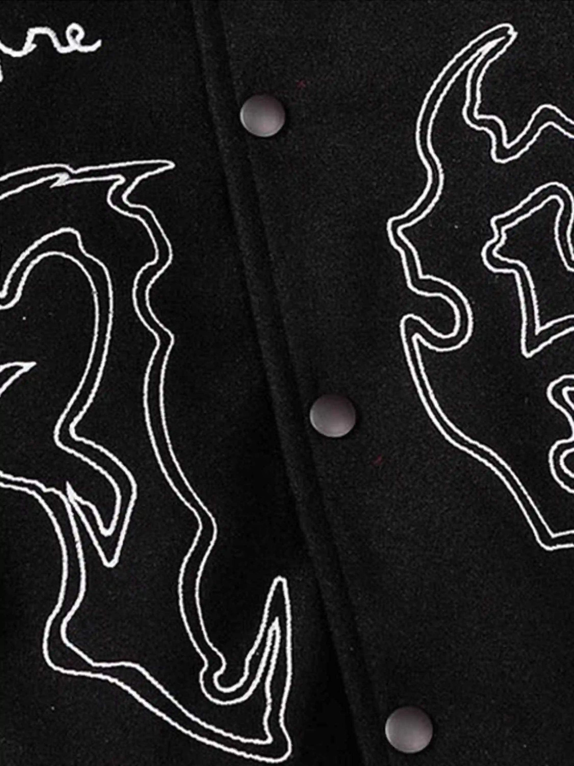 Symbol Embroidery PU Leather Racing Jacket