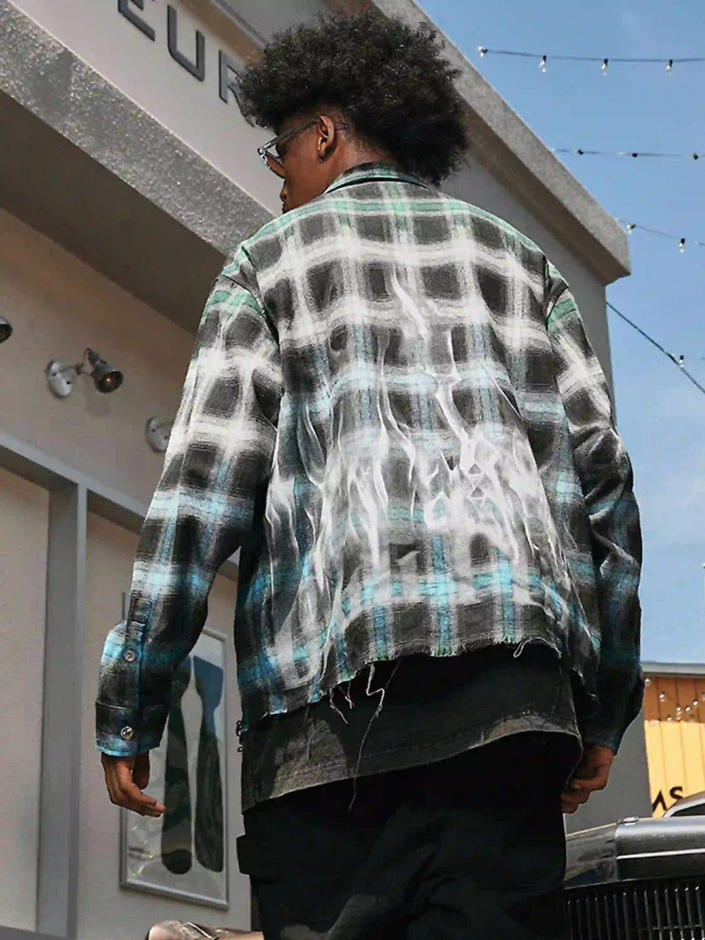 Disguisen American High Street Flame Contrast Patchwork Shirt