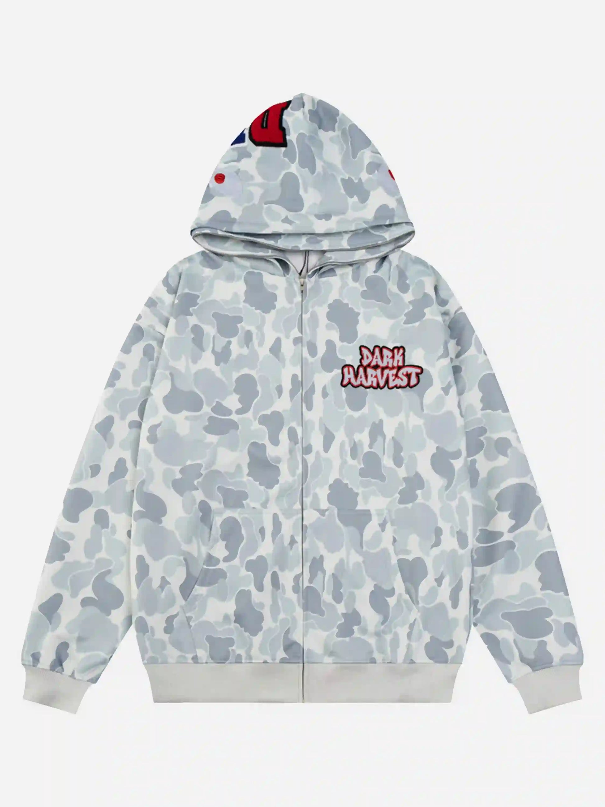 Camouflage Double Cap Design Hoodie