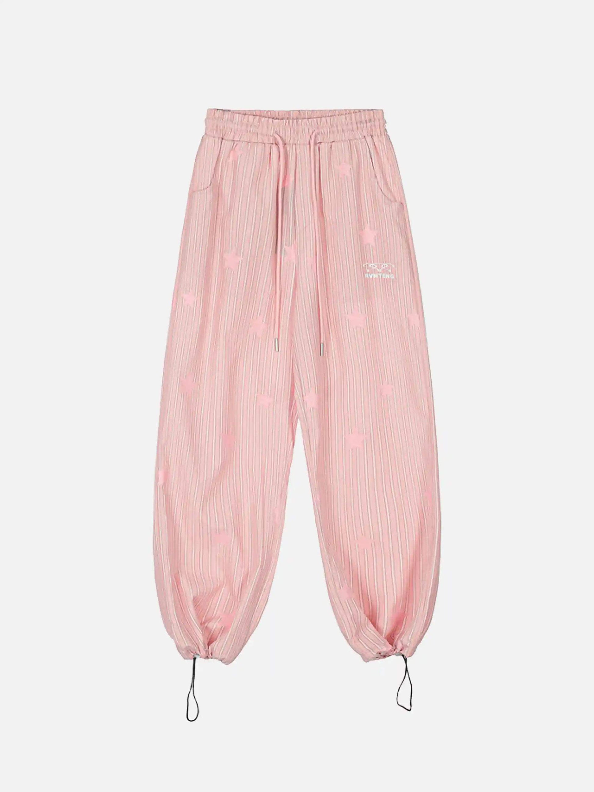 Disguisen Street Retro Star Vertical Stripes Trousers