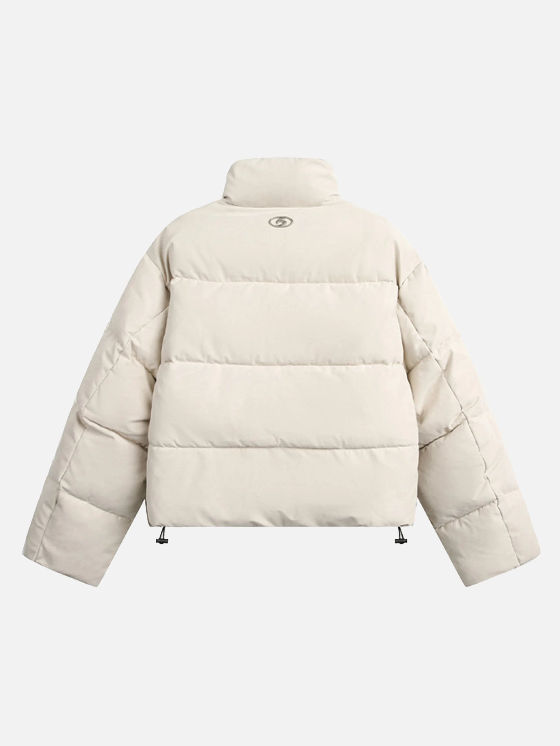 Panelled Stand Collar Cropped Coat