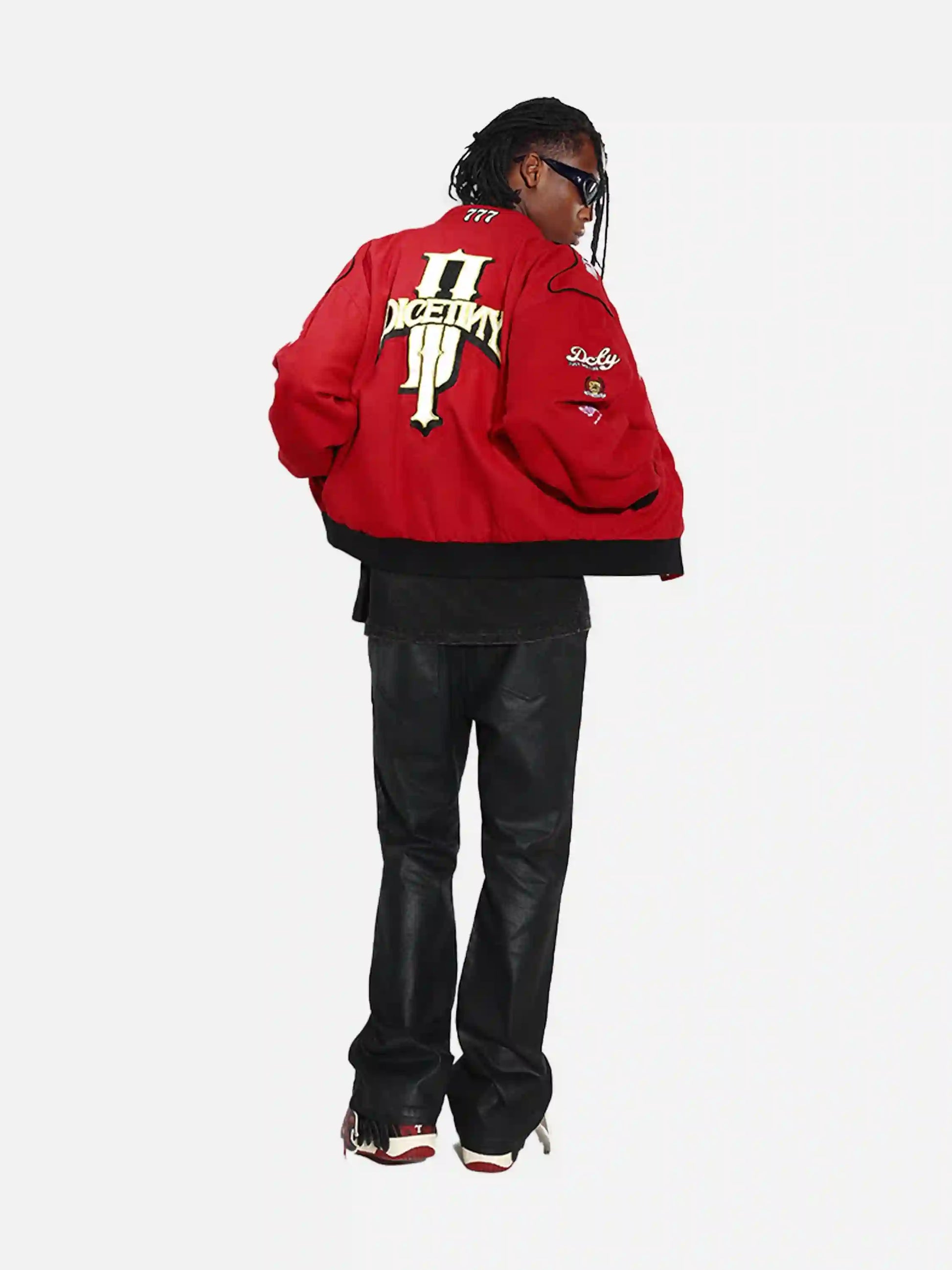 Disguisen Hip-Hop Motorcycle Embroidered Stand Collar Jacket