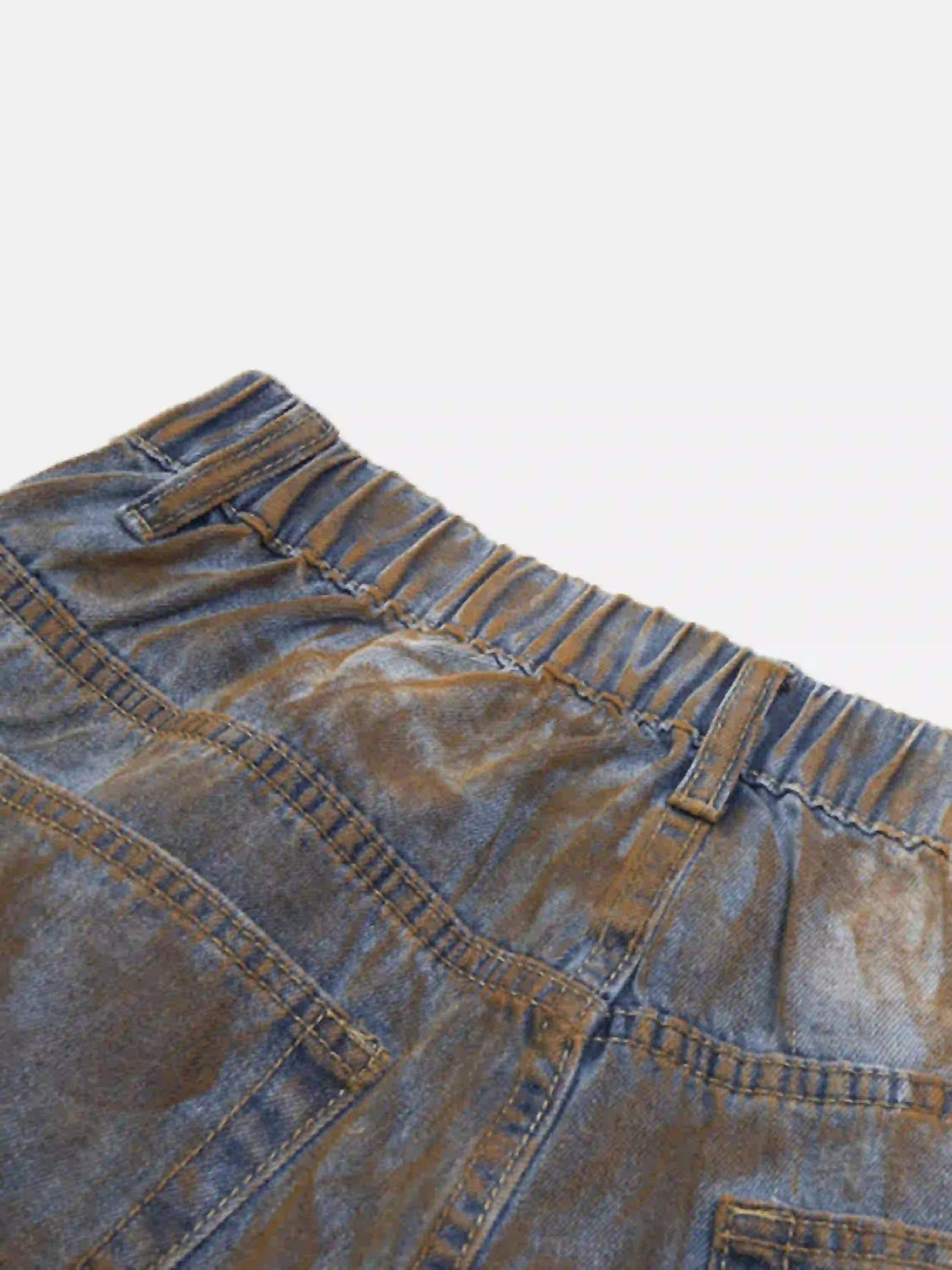 Disguisen American Style Wasteland Style Wide-Leg Denim Jorts