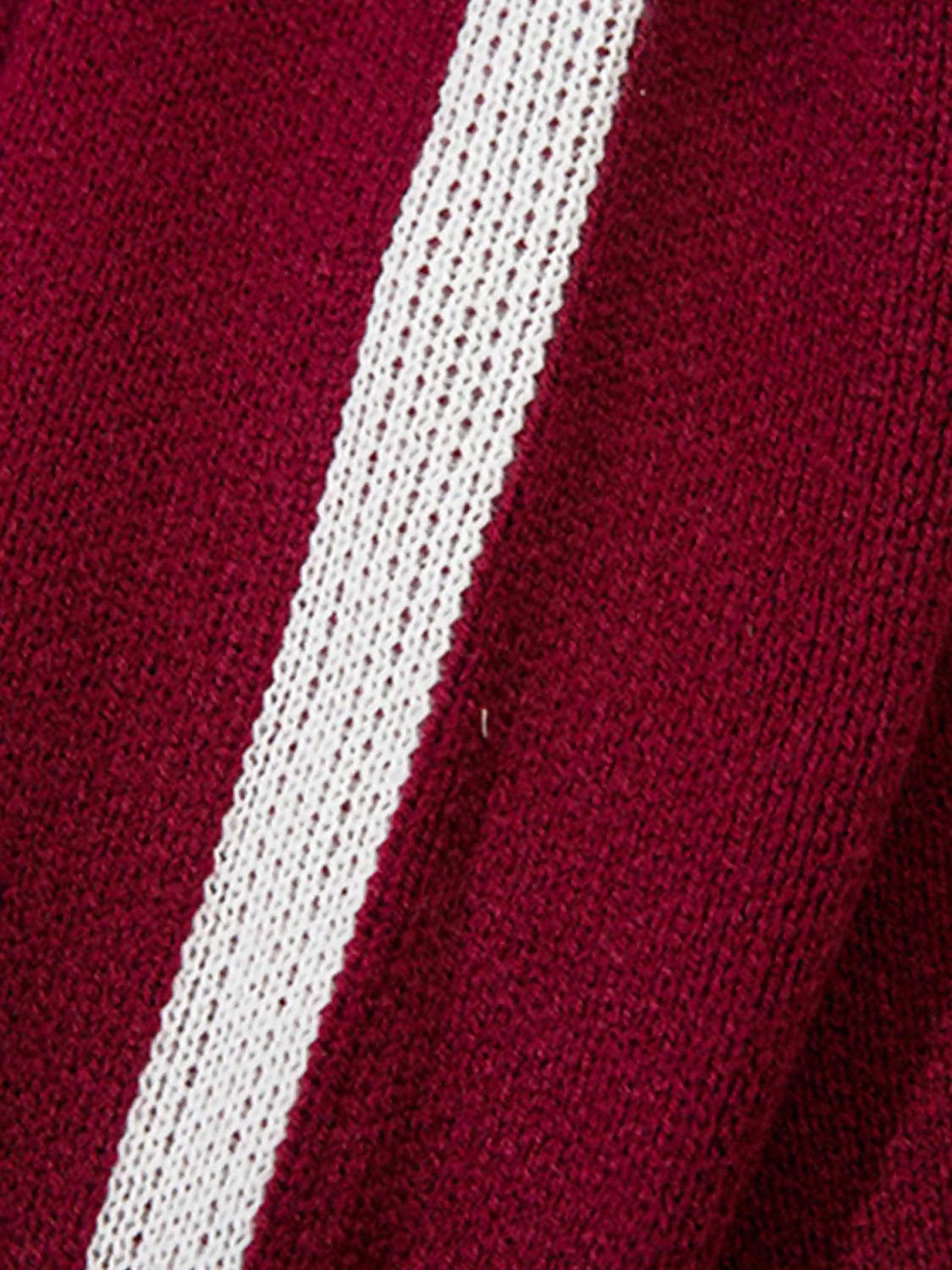 Disguisen Vibe Contrast Color Stitching Crew Neck Sweater