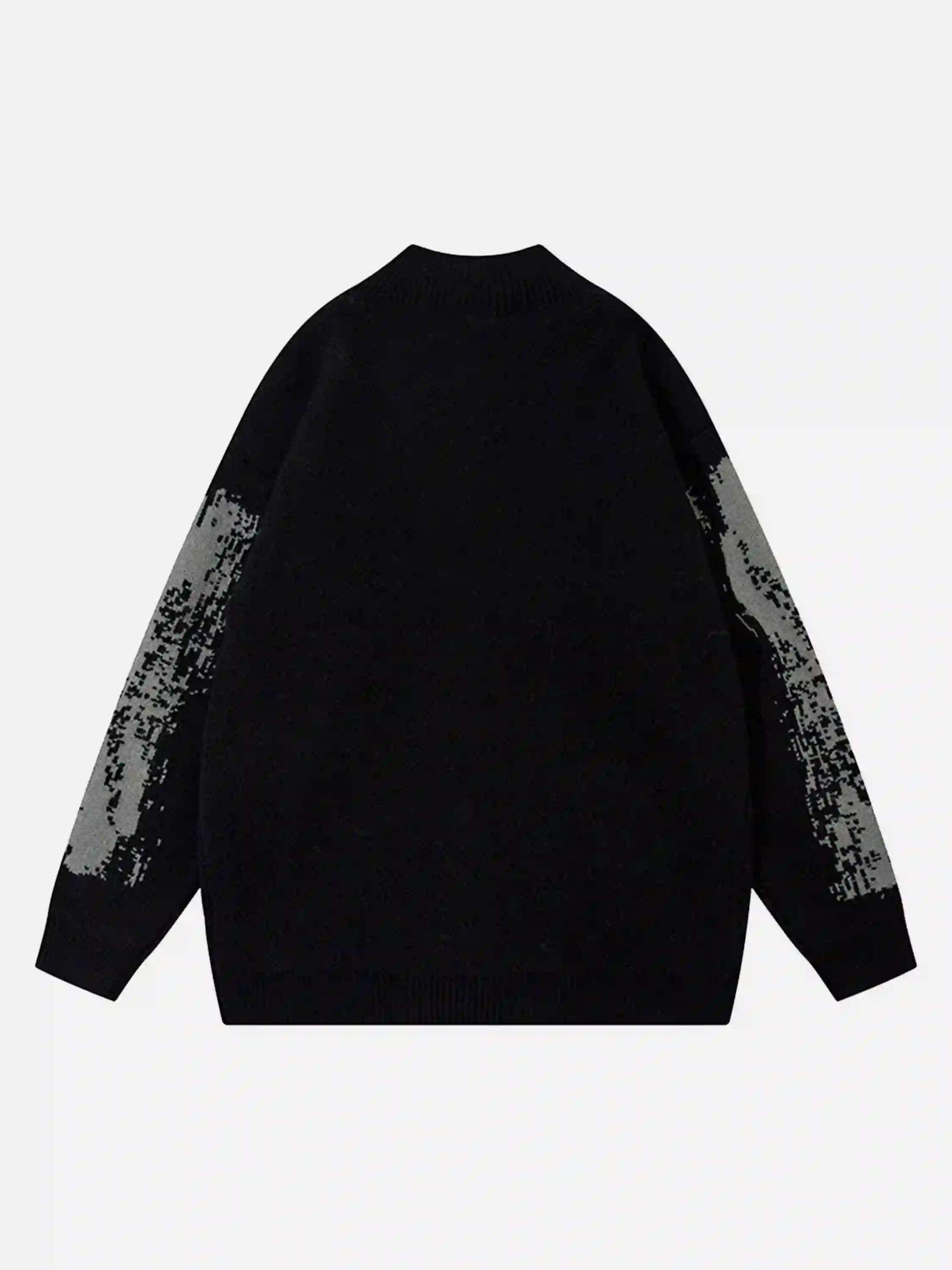 Disguisen High Street Abstract Pattern Zipper Stand Collar Cardigan