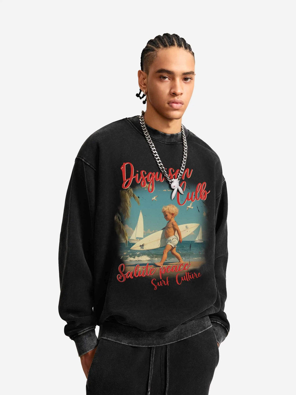 Disguisen Interesting Retro Fleece Sweatshirt