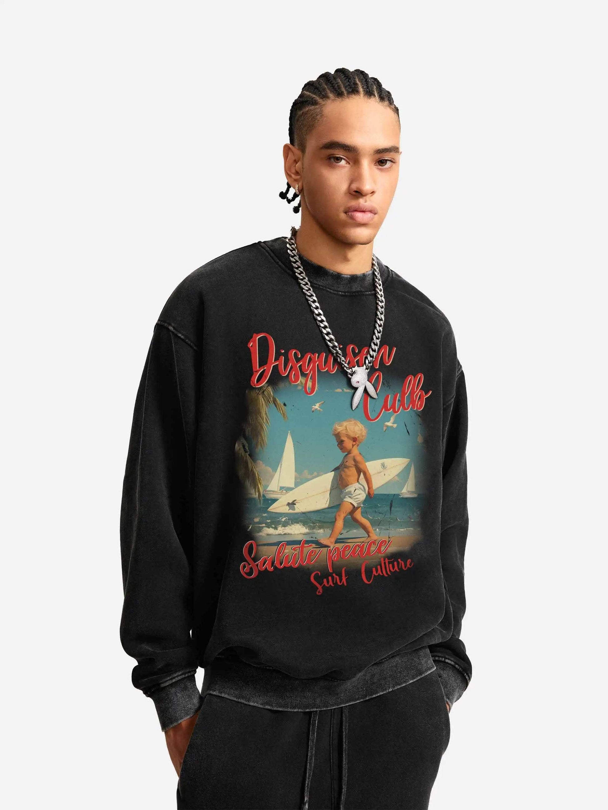 Disguisen Interesting Retro Fleece Sweatshirt