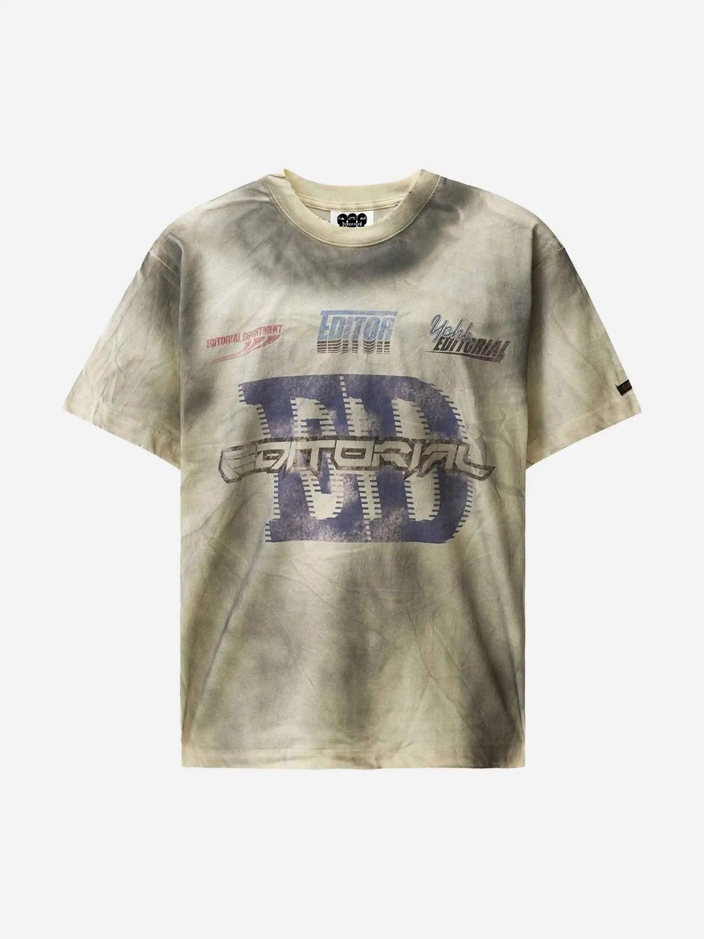 Disguisen Dirty Wash Heavy Print Street Rap T-Shirt