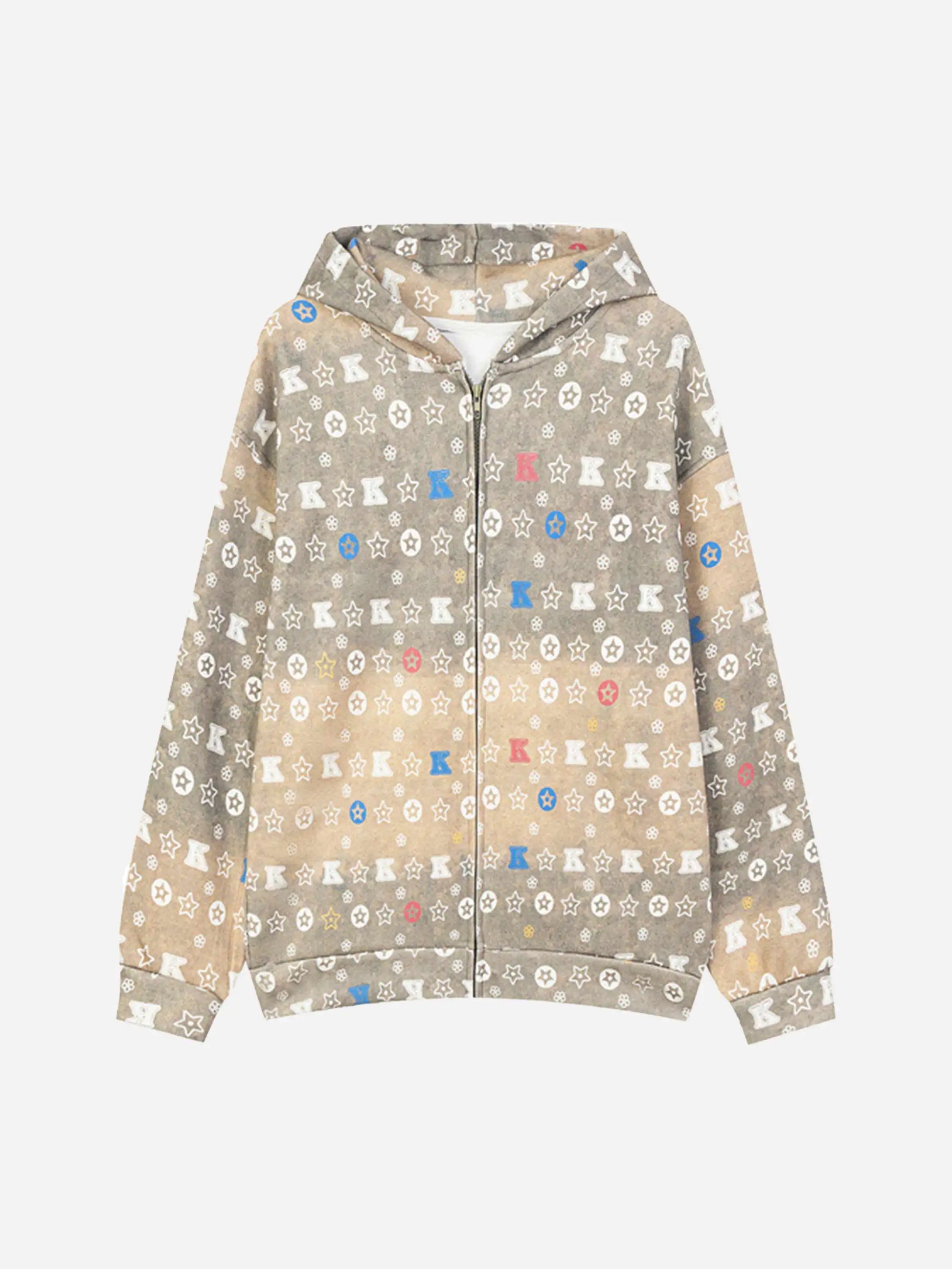 Disguisen Printing Gradient Zip-up Hoodie
