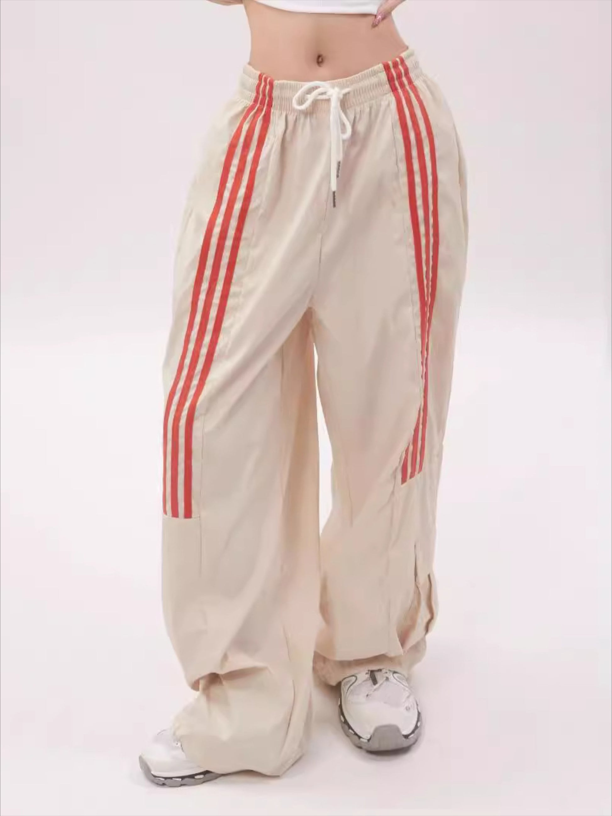 Striped Draped Sweatpants