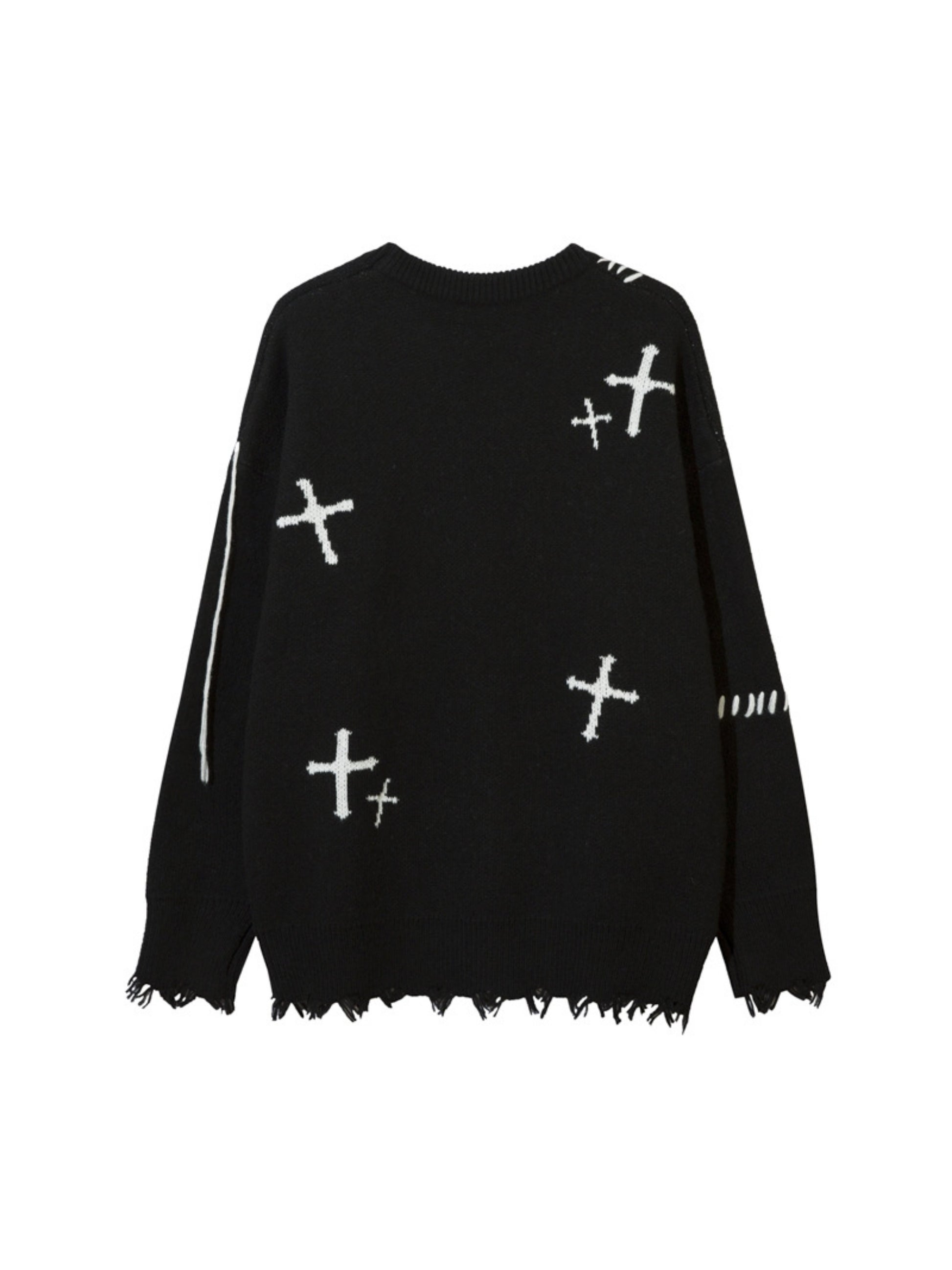 Dark Linear Design Sweater