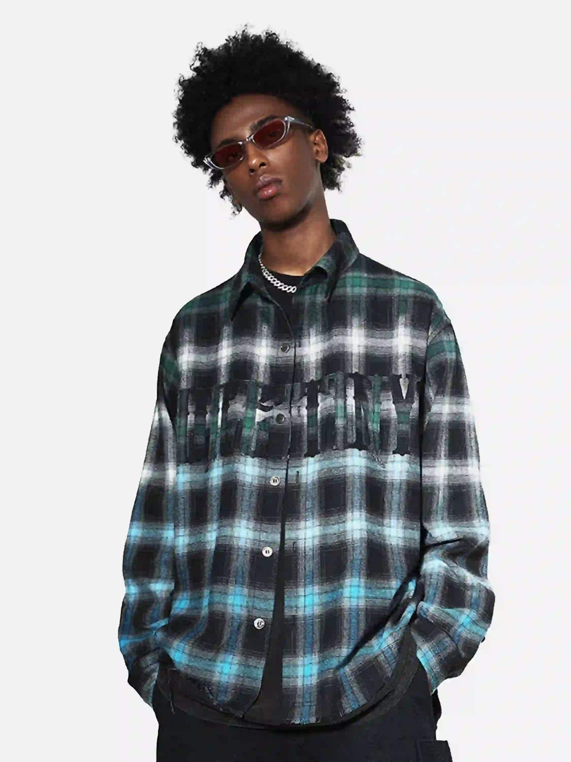 Disguisen American High Street Flame Contrast Patchwork Shirt