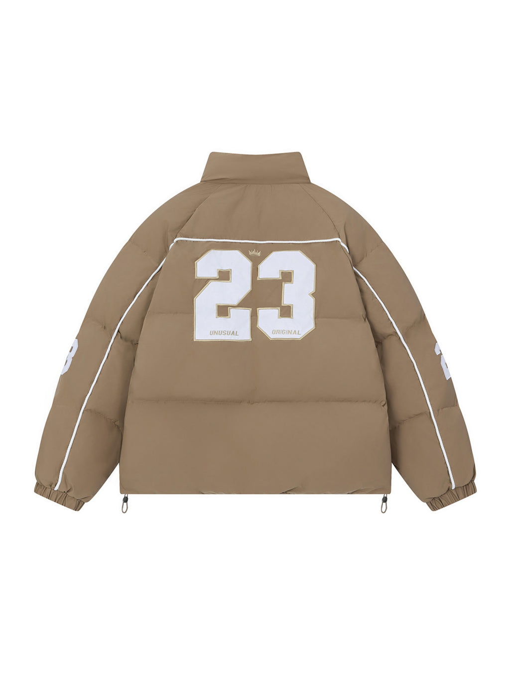 Vintage Alphabet Embroidery Zip-Up Coat