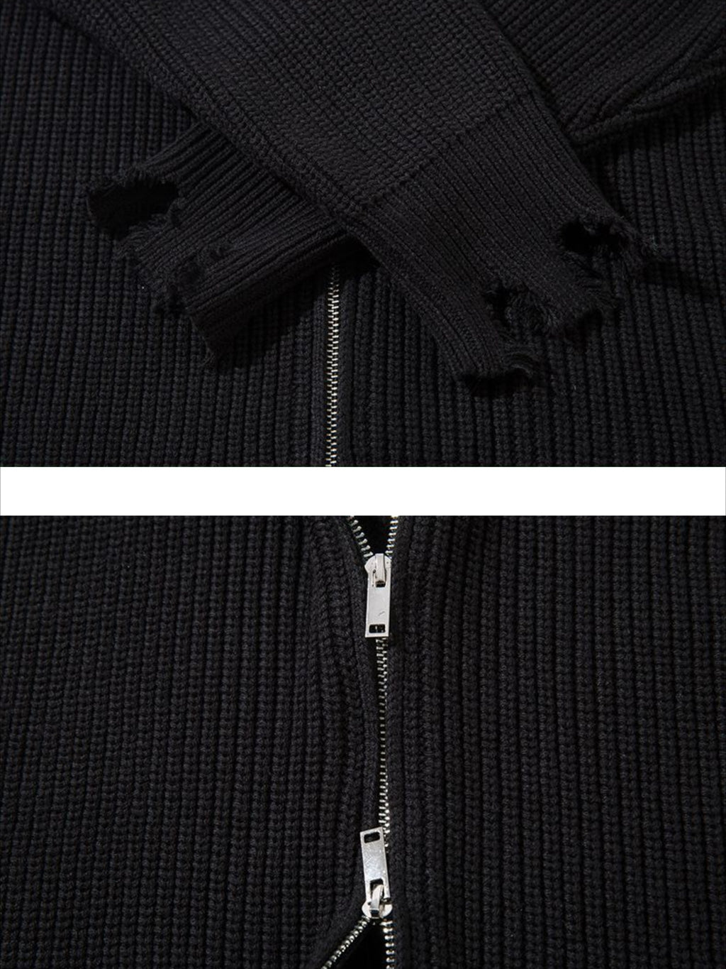 Vintage Worn Loose zipper Sweater