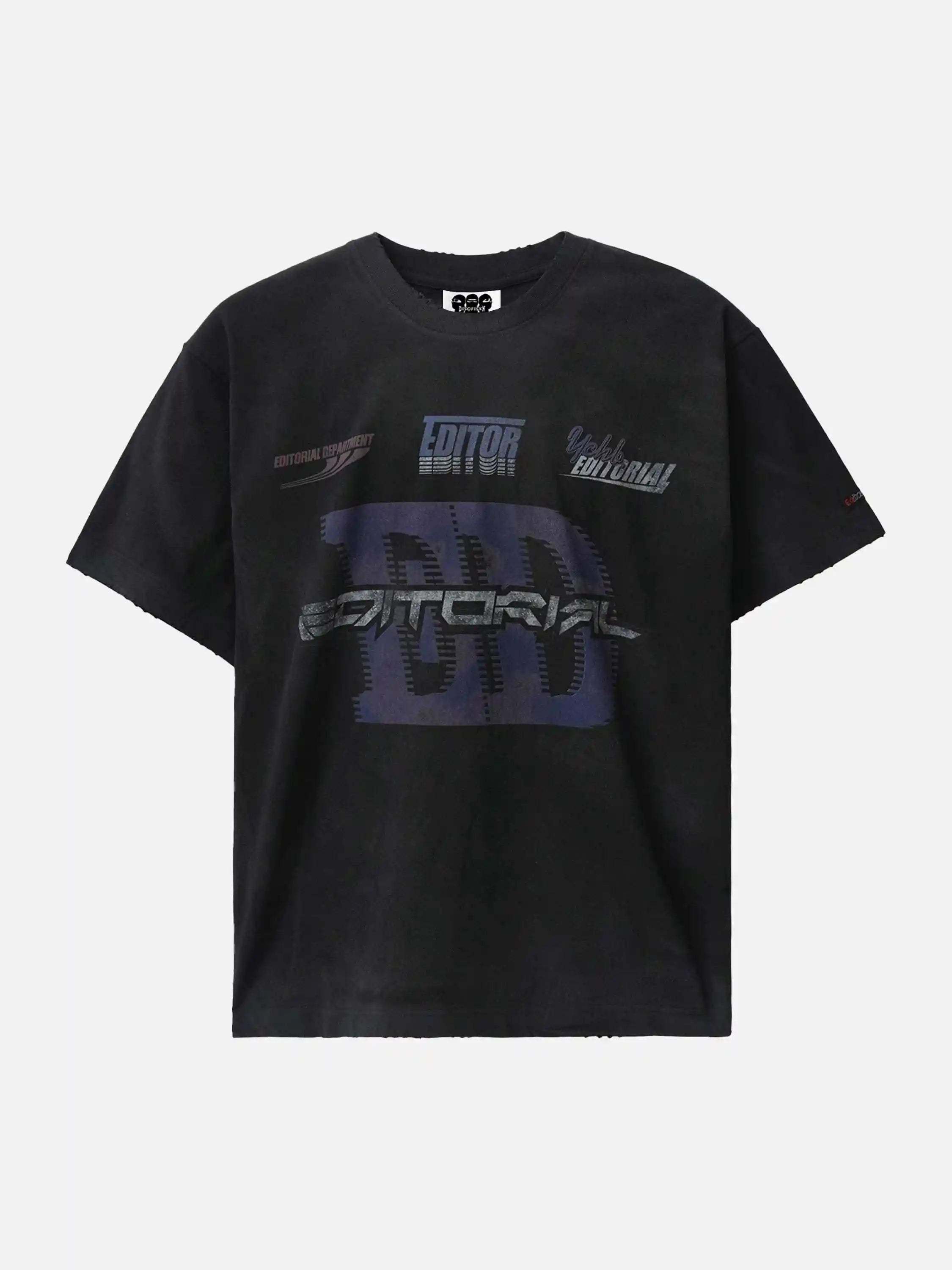 Disguisen Dirty Wash Heavy Print Street Rap T-Shirt