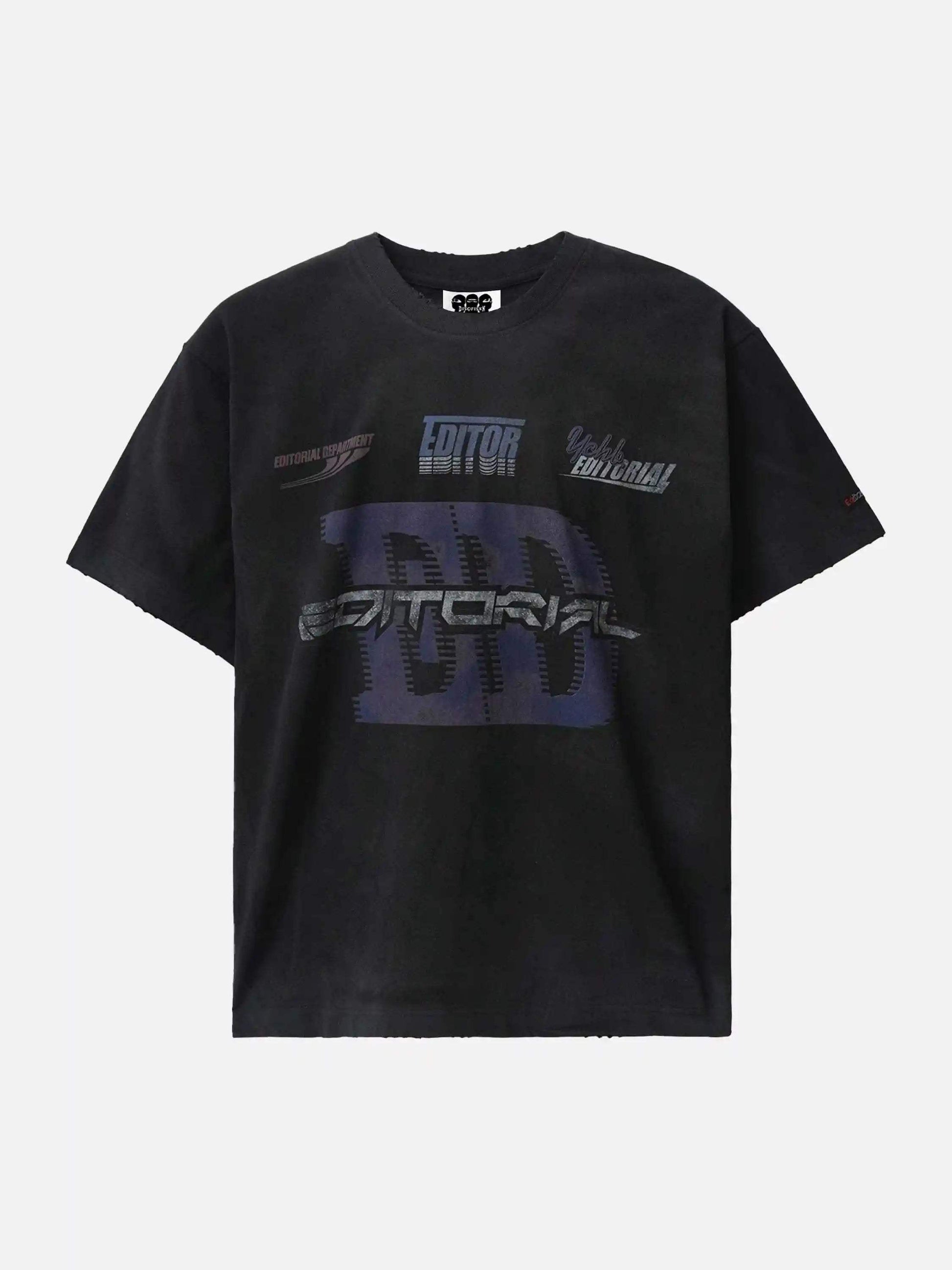 Disguisen Dirty Wash Heavy Print Street Rap T-Shirt