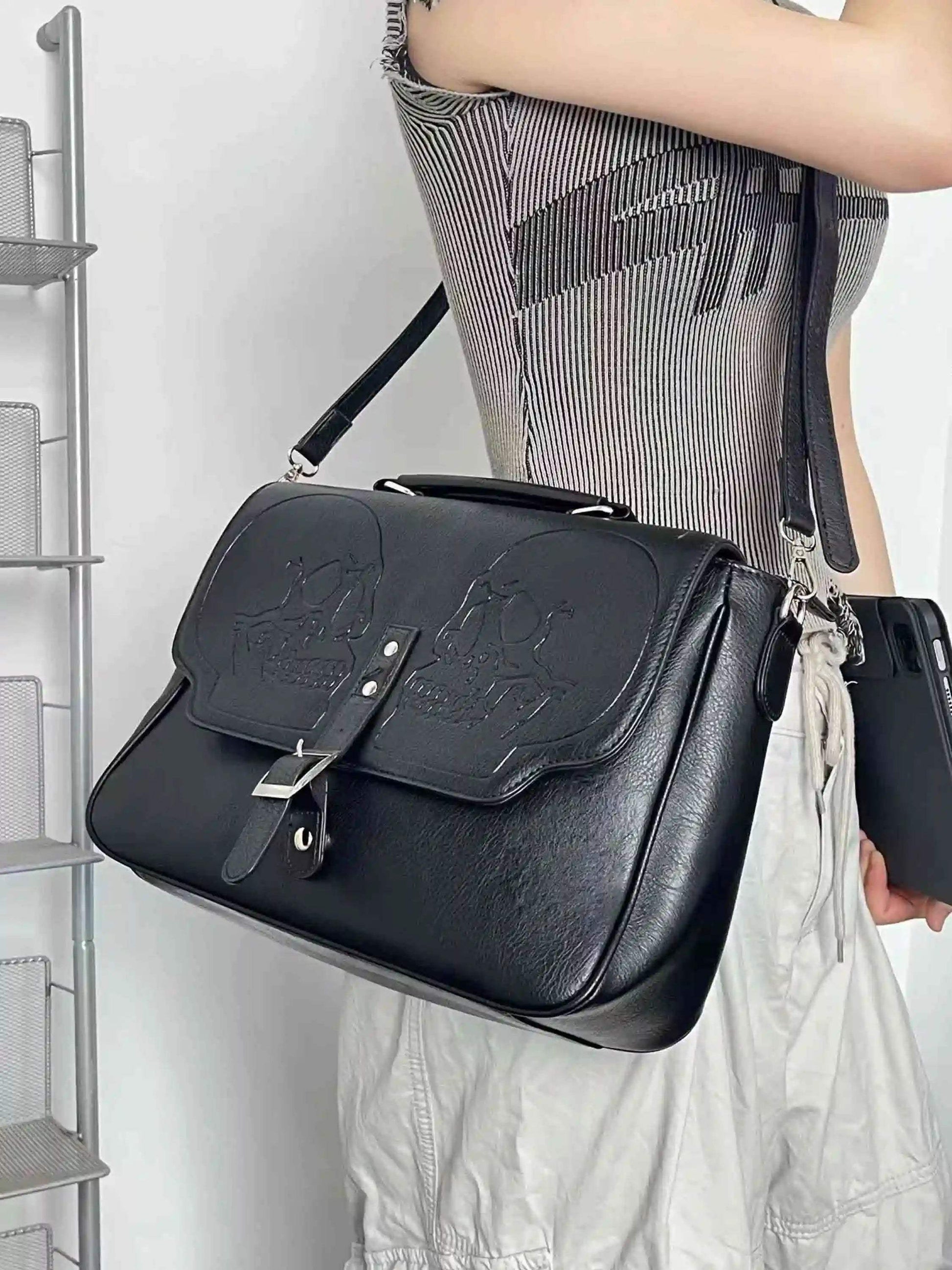 Disguisen Punk Gothic Skull Briefcase Crossbody Bag