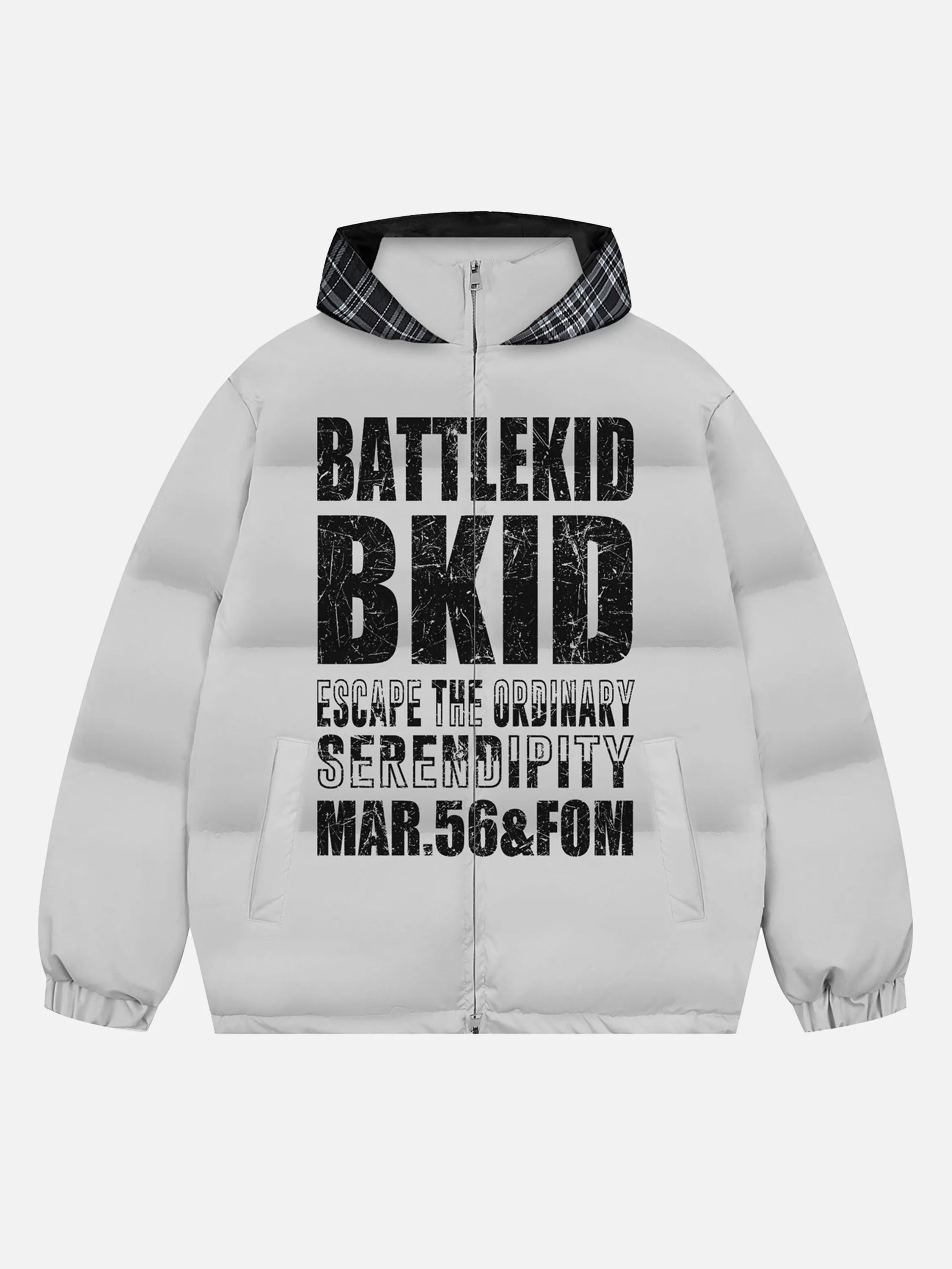 Vintage Mottled Lettering Hooded Jacket