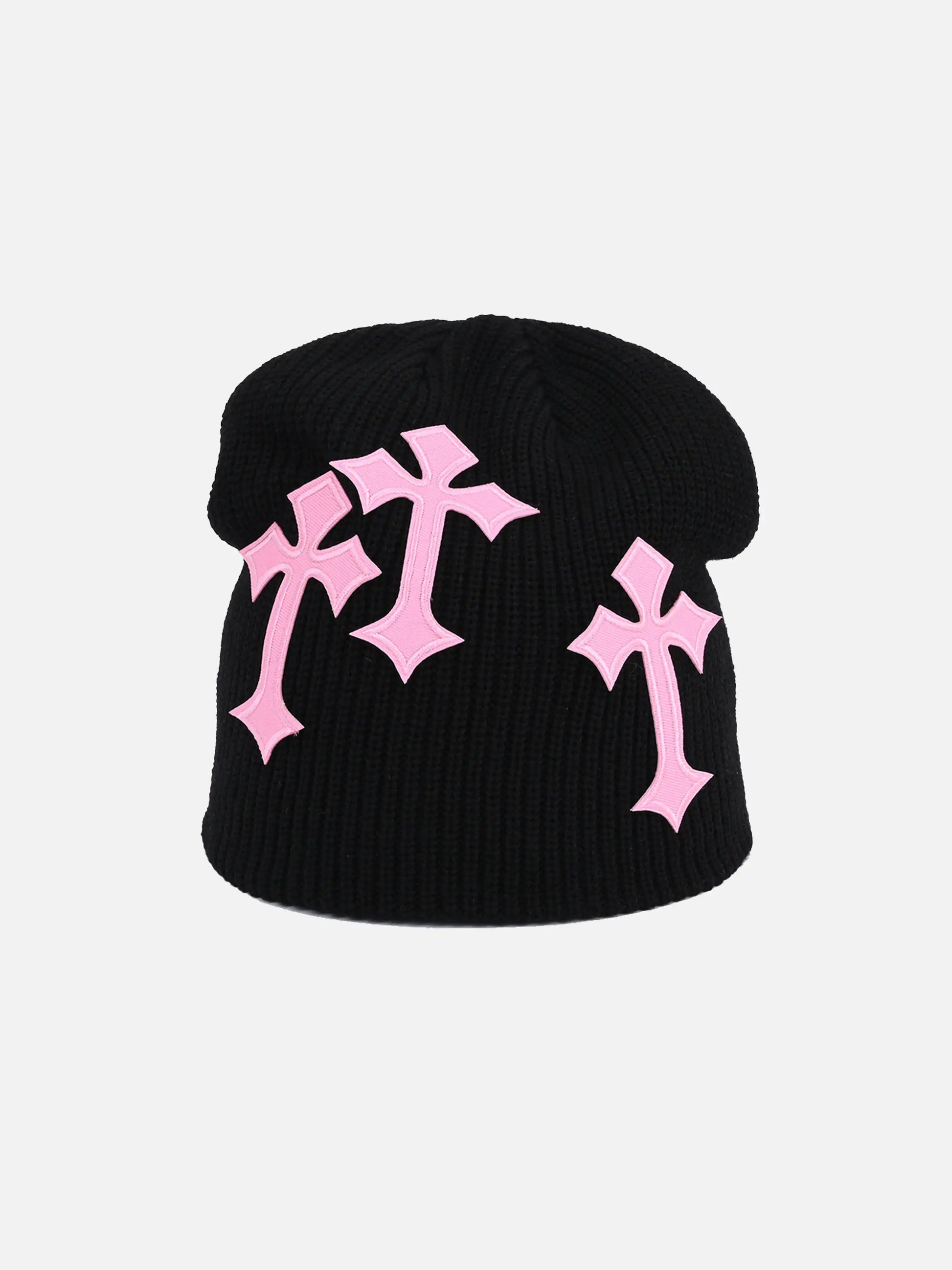 Cross Applique Knitted Hat