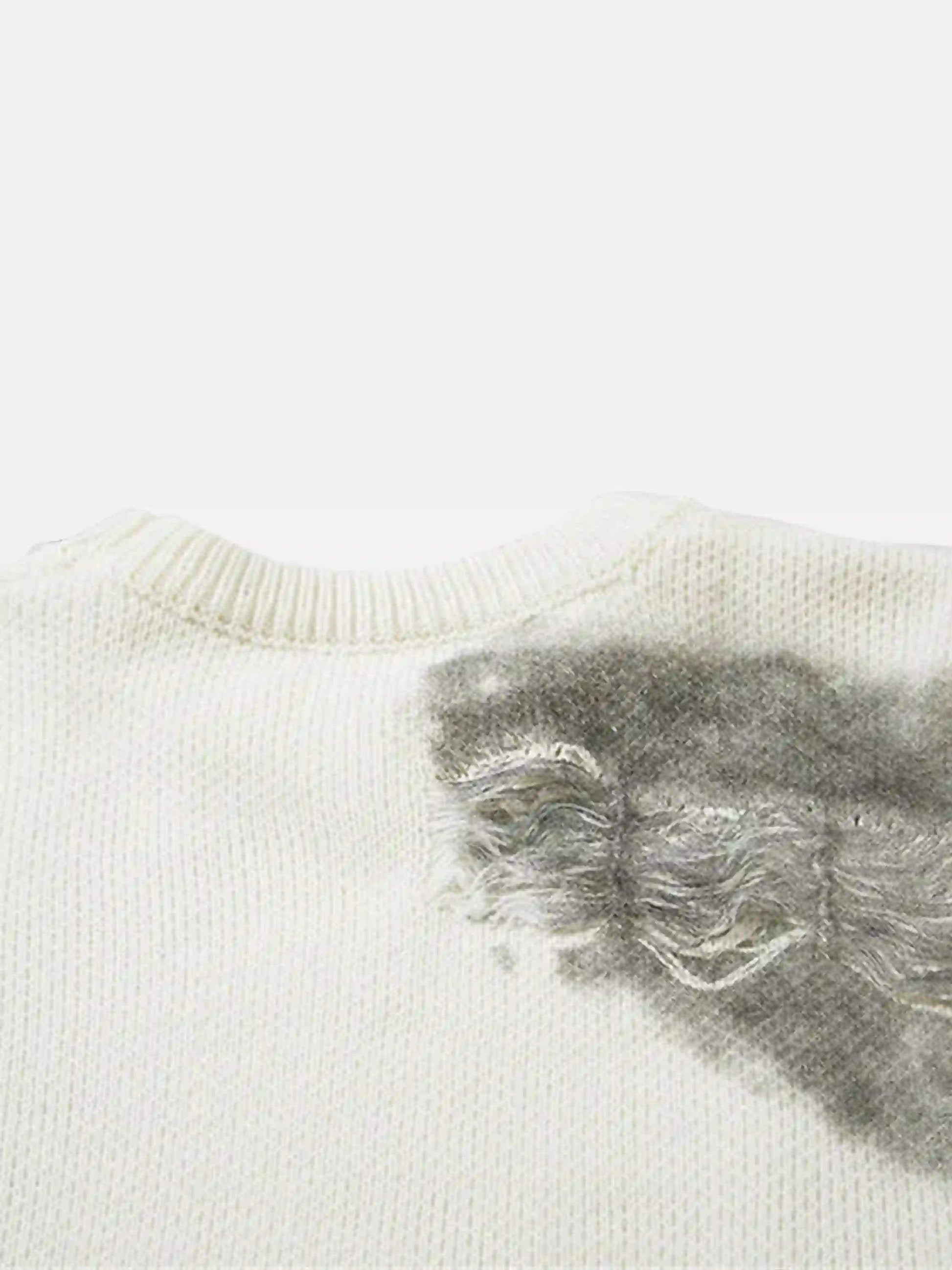 Disguisen High Street Spray Painted Distressed Dirty Chain Round Neck Sweater
