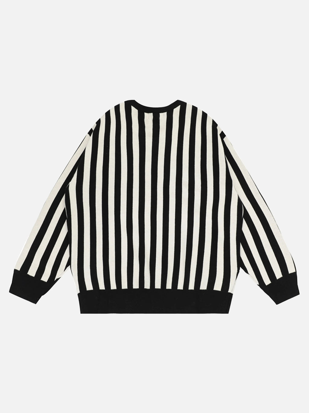 Vintage Vertical Striped Preppy V-Neck Sweater