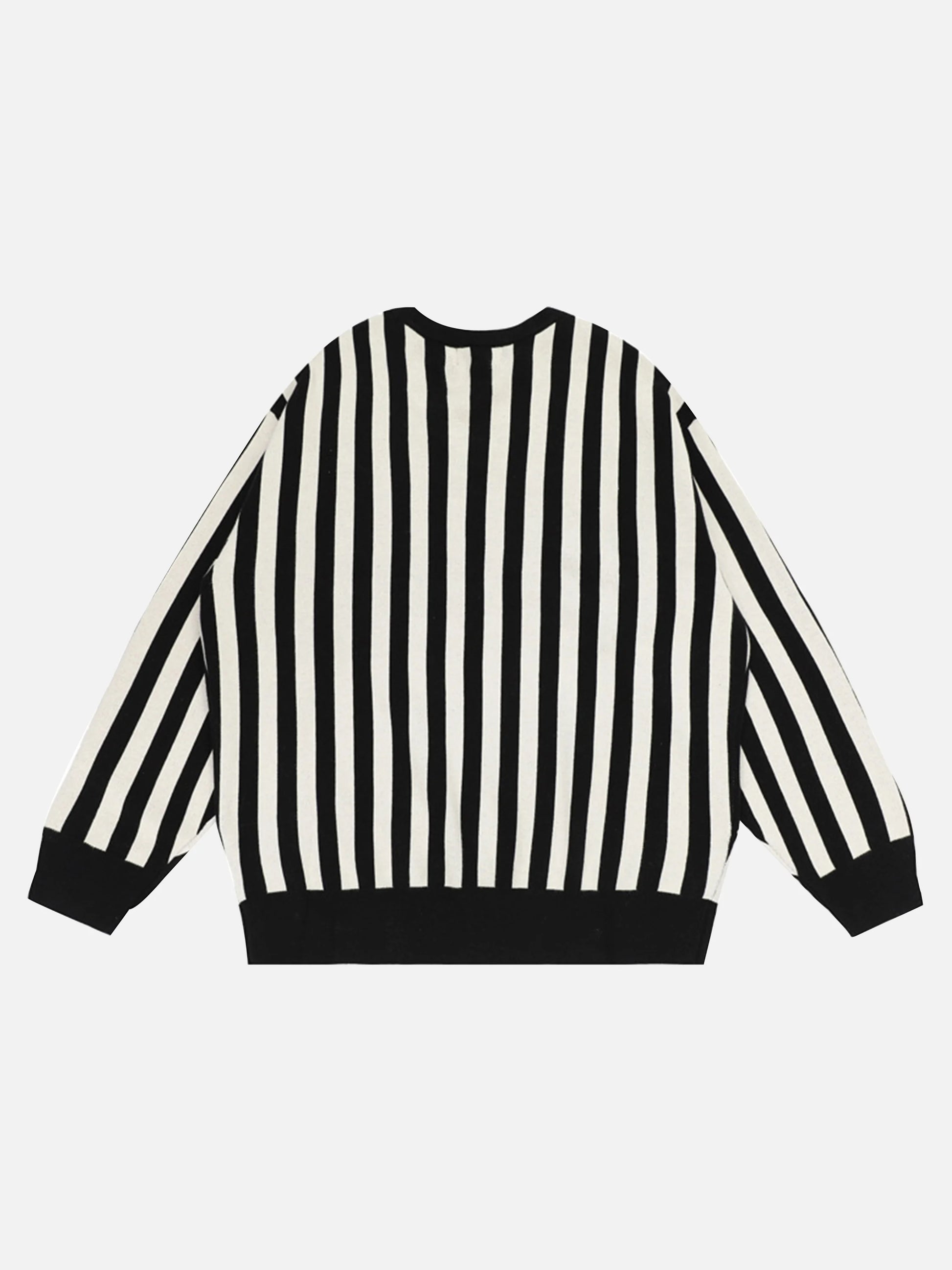 Vintage Vertical Striped Preppy V-Neck Sweater