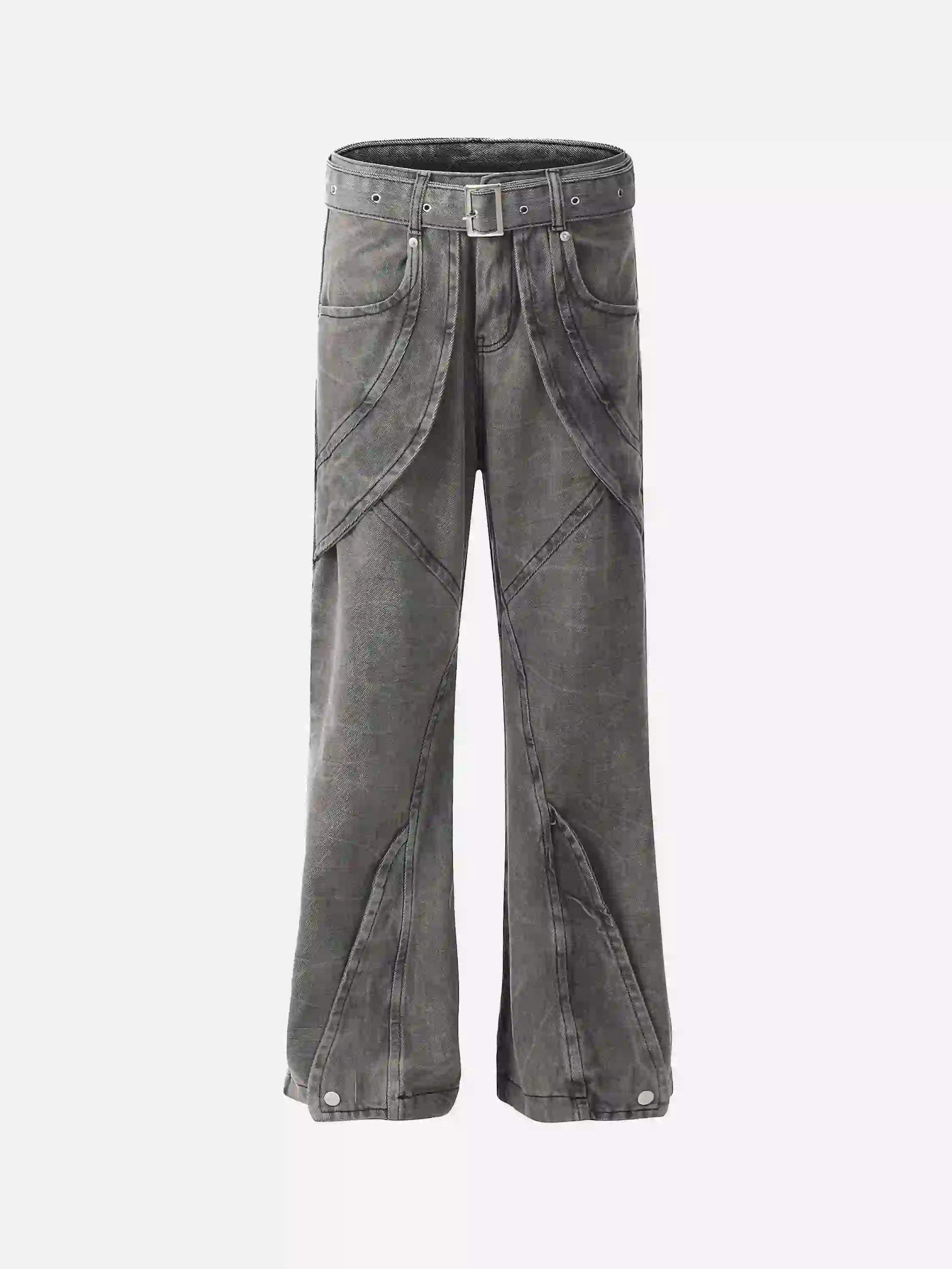 Disguisen Distressed Punk Jeans With Metal Belt