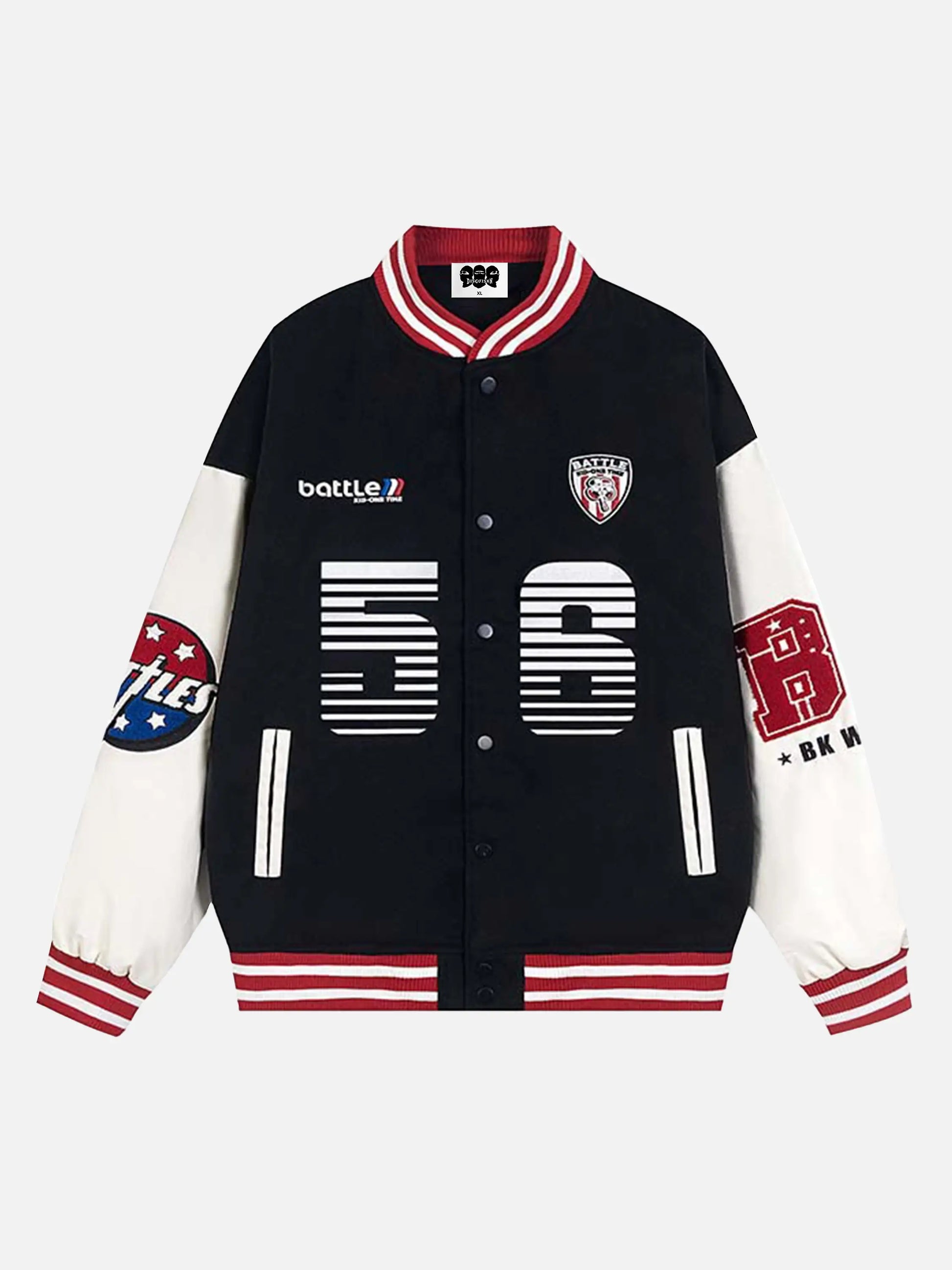 Number 56 Embroidered PU Baseball Jacket