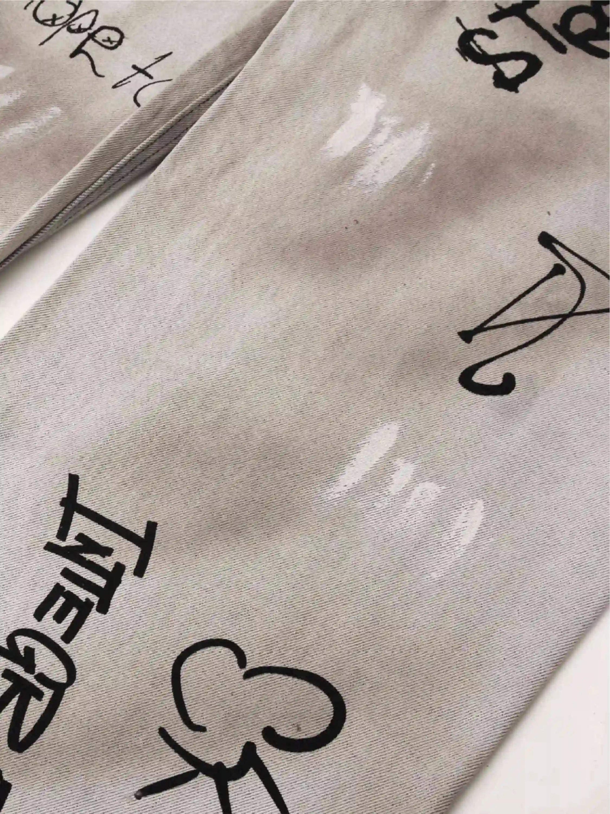 Disguisen Hip-Hop Graffiti Distressed Jeans