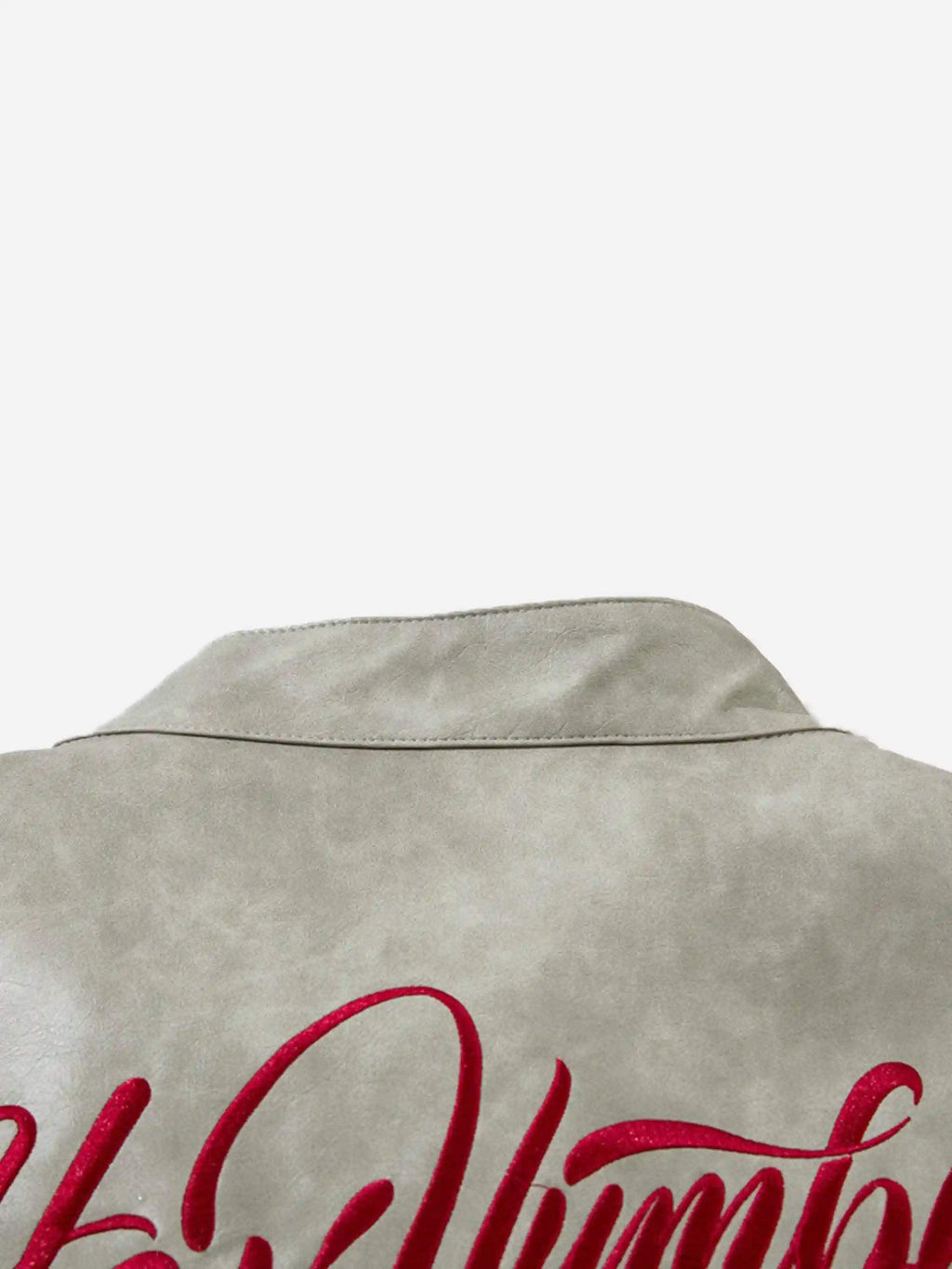 Disguisen American Retro Script Embroidered Motorcycle Jacket