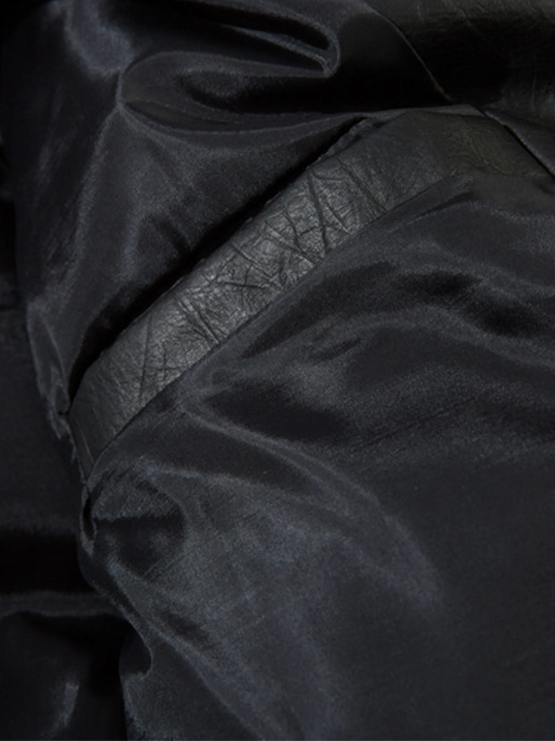 Letter Embroidered PU Leather Oversized Jacket