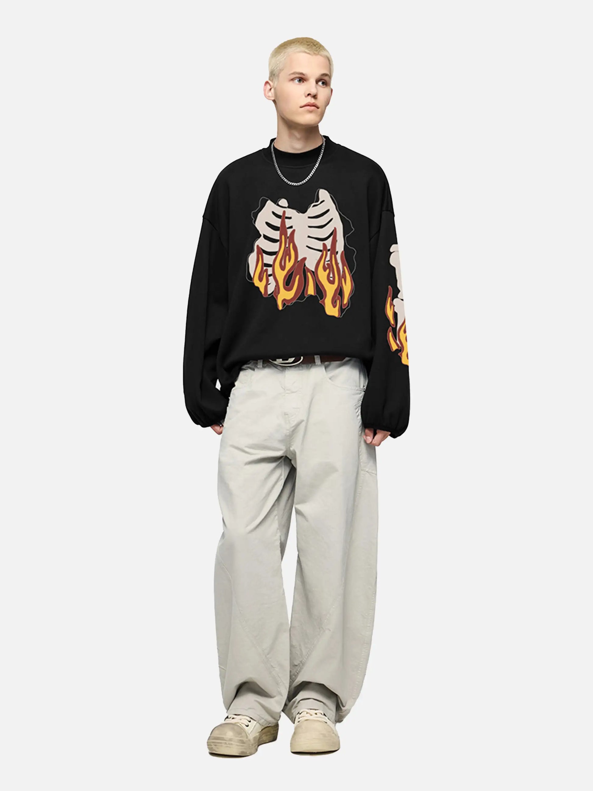 Disguisen Burning Bones Print Sweatshirt