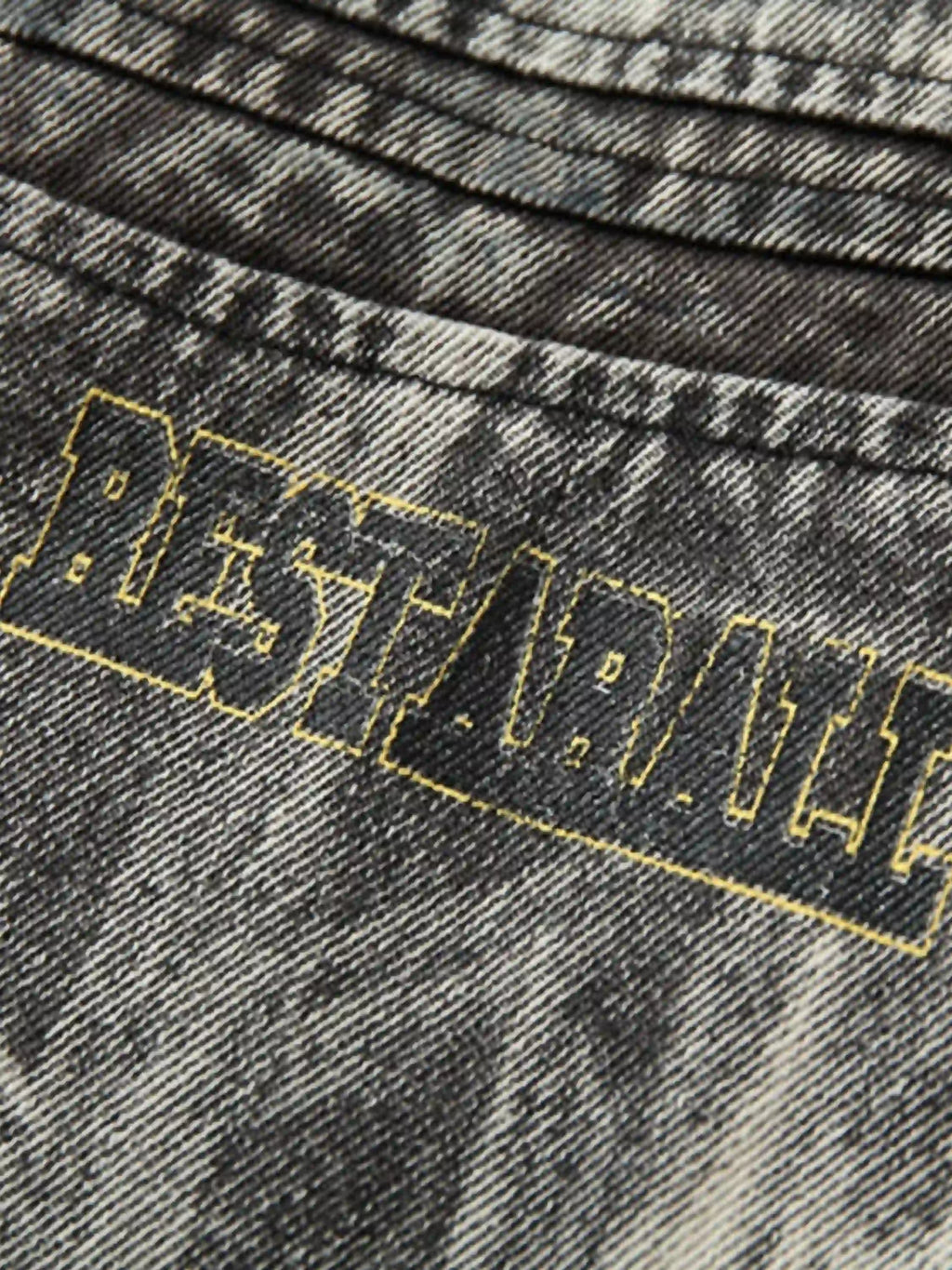 Vintage Racing Distressed Print Zip-up Collar Jacket