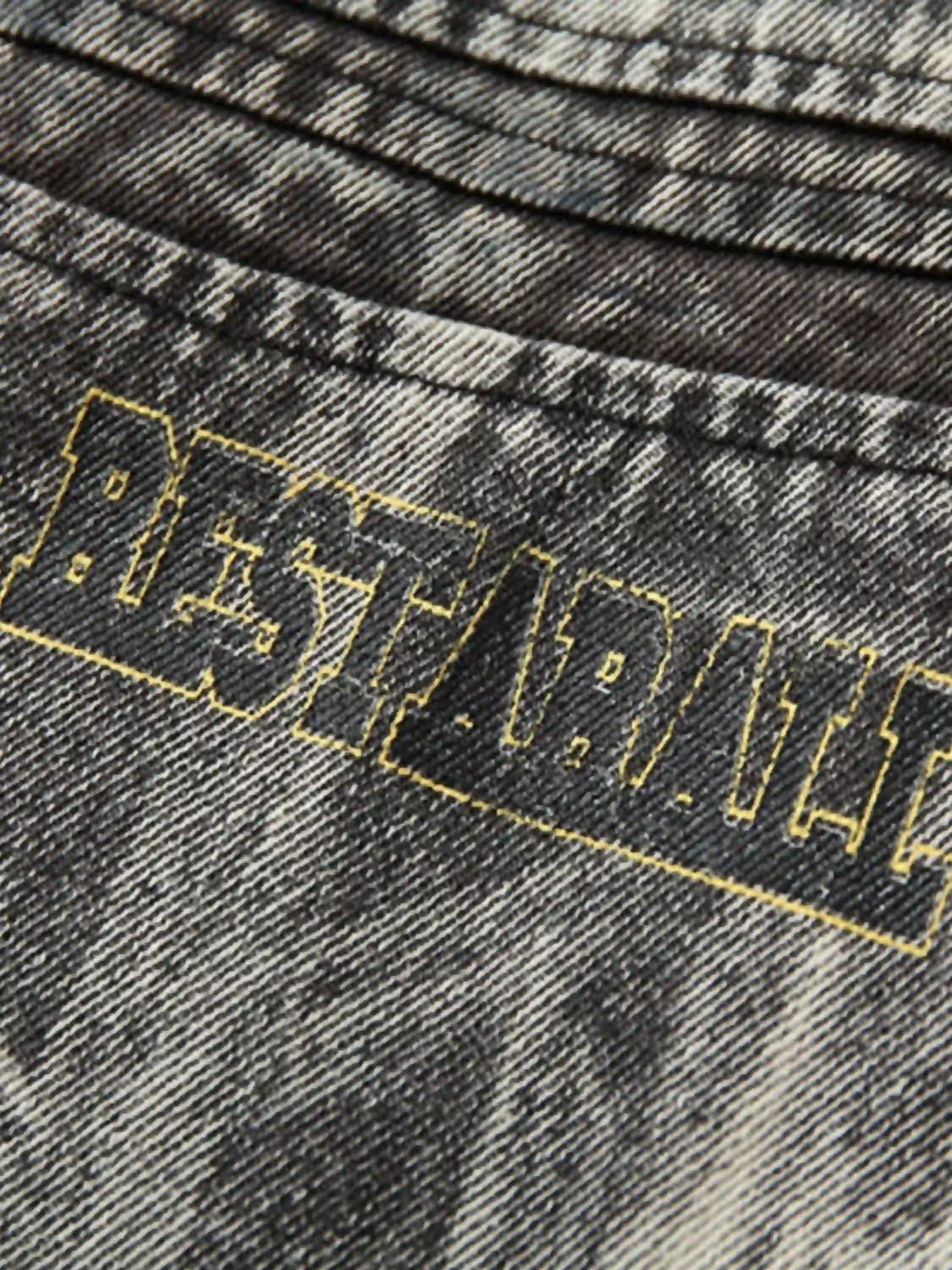 Vintage Racing Distressed Print Zip-up Collar Jacket