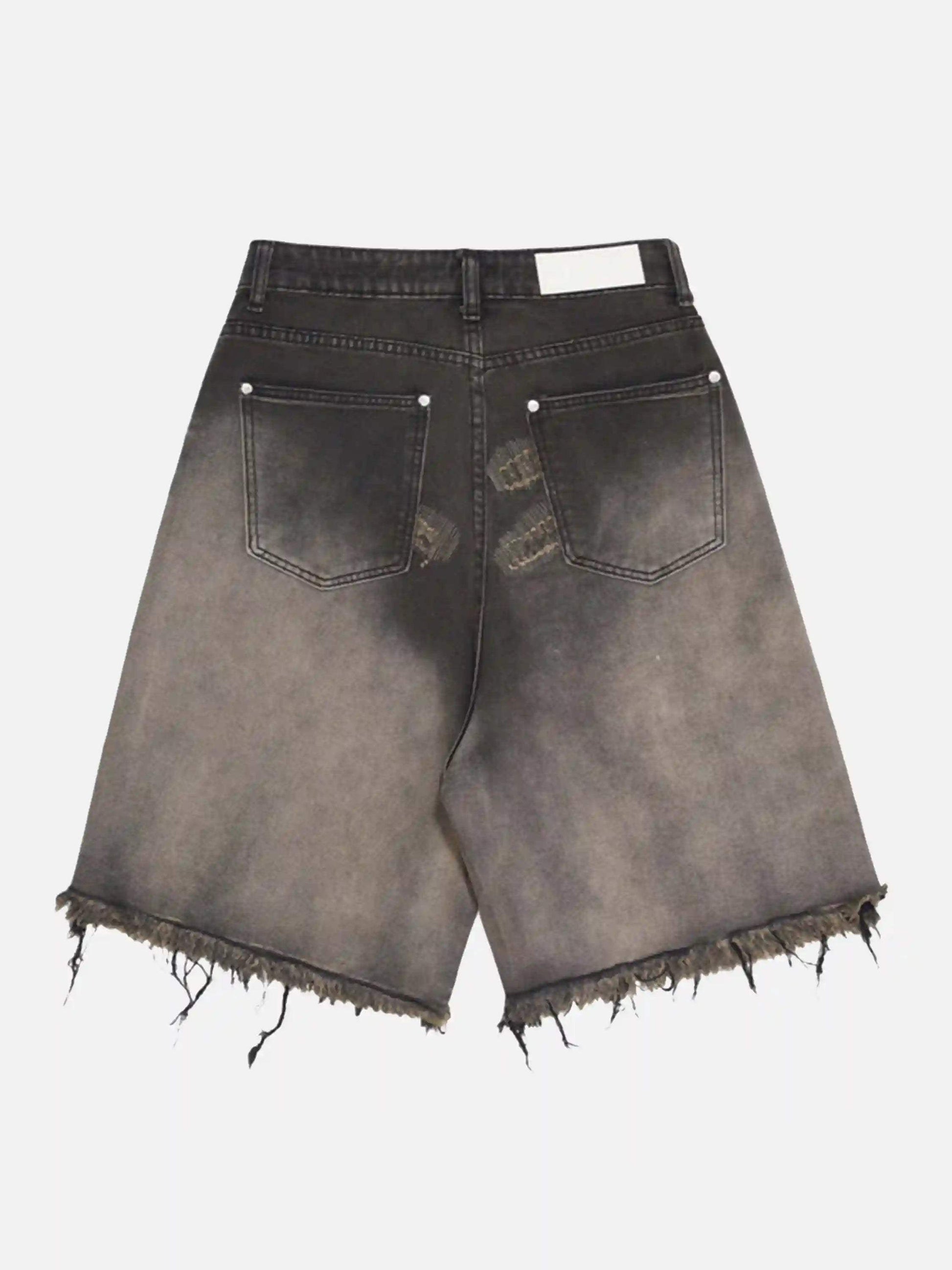 Disguisen Vintage Distressed Denim Gradient Shorts
