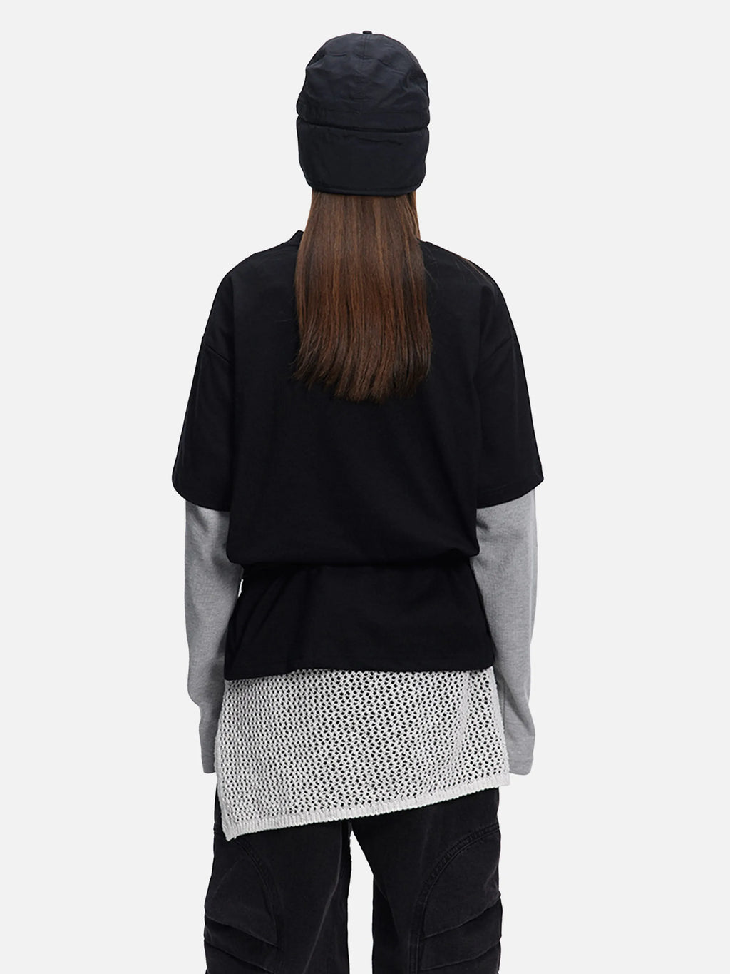 Disguisen American Waffle Faux Two-Piece Long-Sleeved T-Shirt