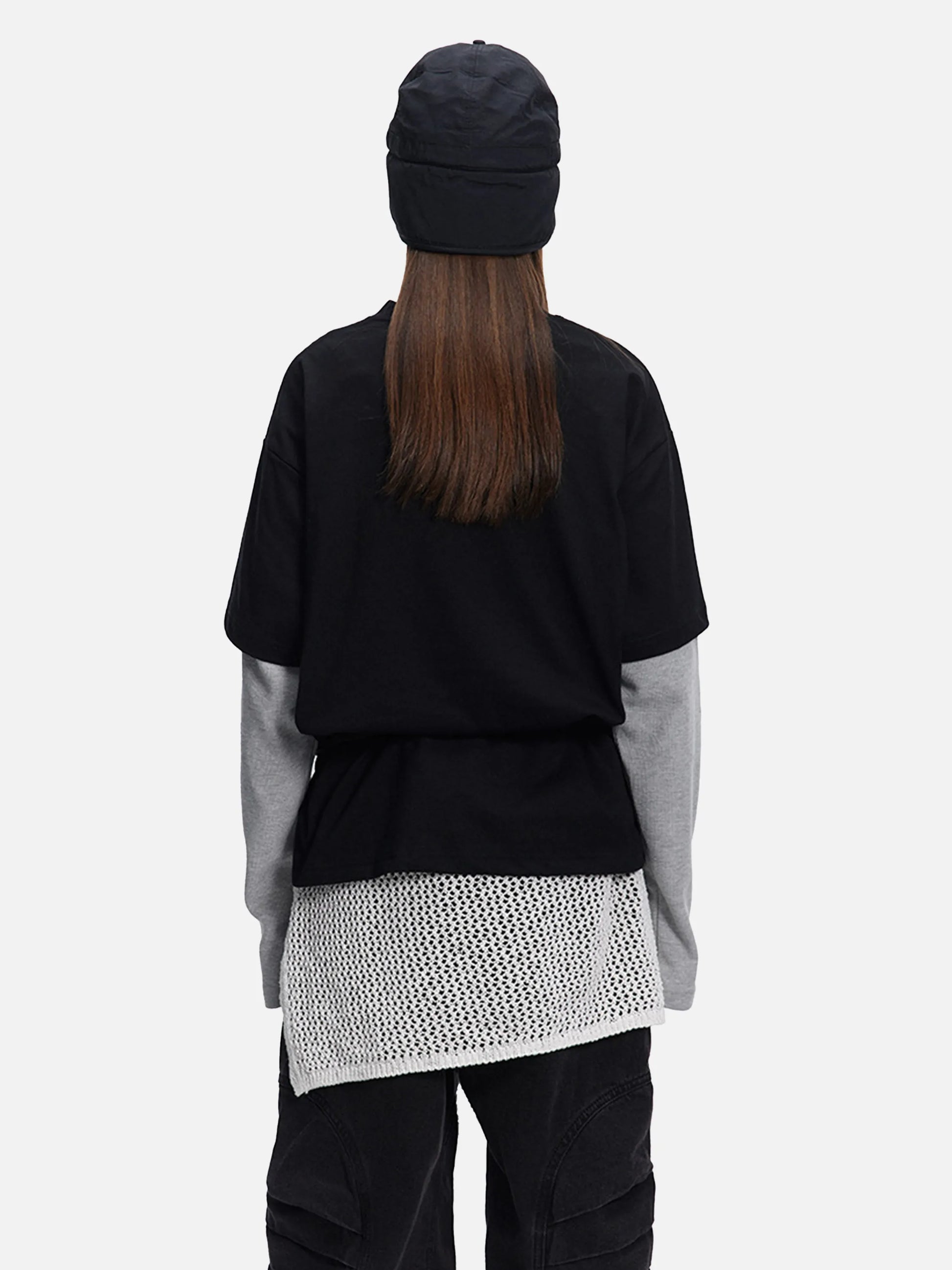 Disguisen American Waffle Faux Two-Piece Long-Sleeved T-Shirt