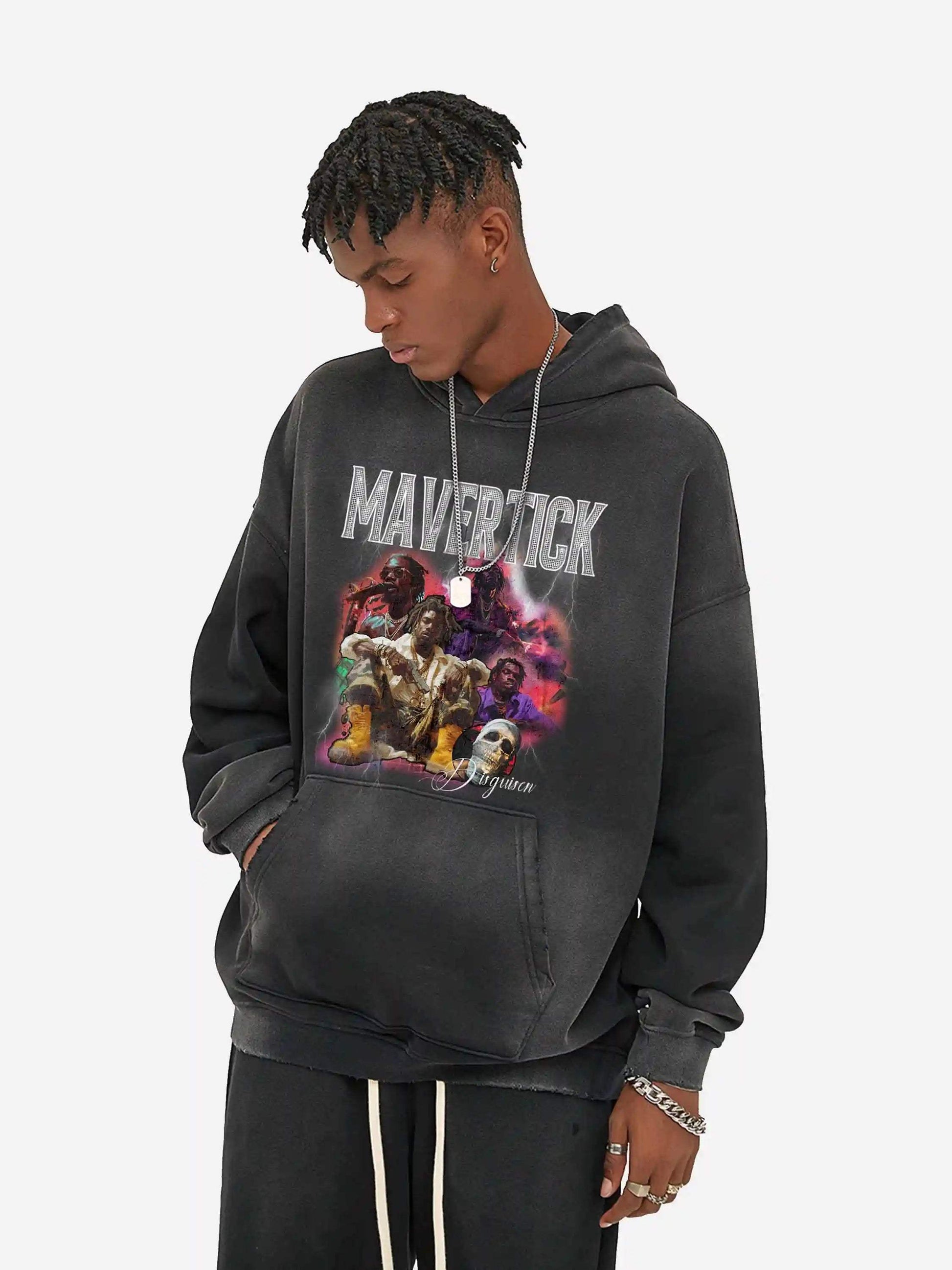 Disguisen Hip-hop Distressed Hoodies