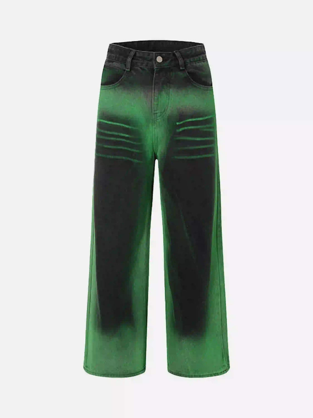 Disguisen Hip-Hop Green Hand-Painted Dirty Jeans