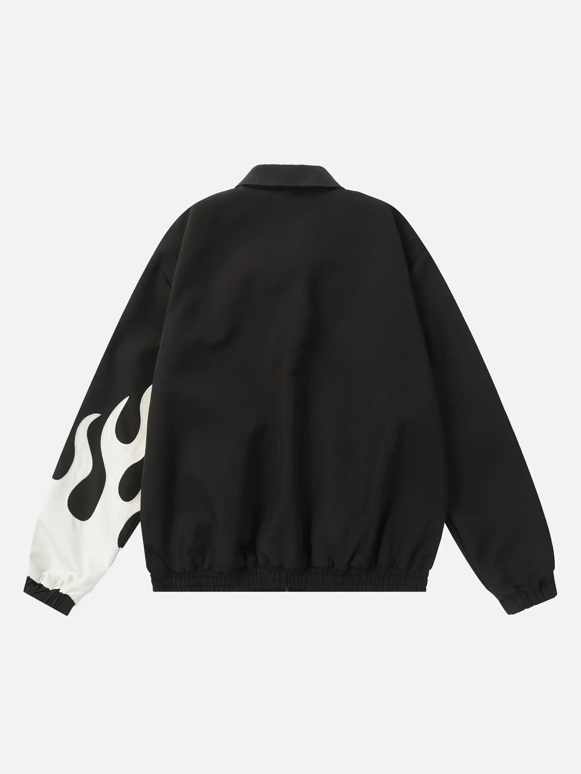 Disguisen Hip Hop Street Patches Flame Lapel Jacket
