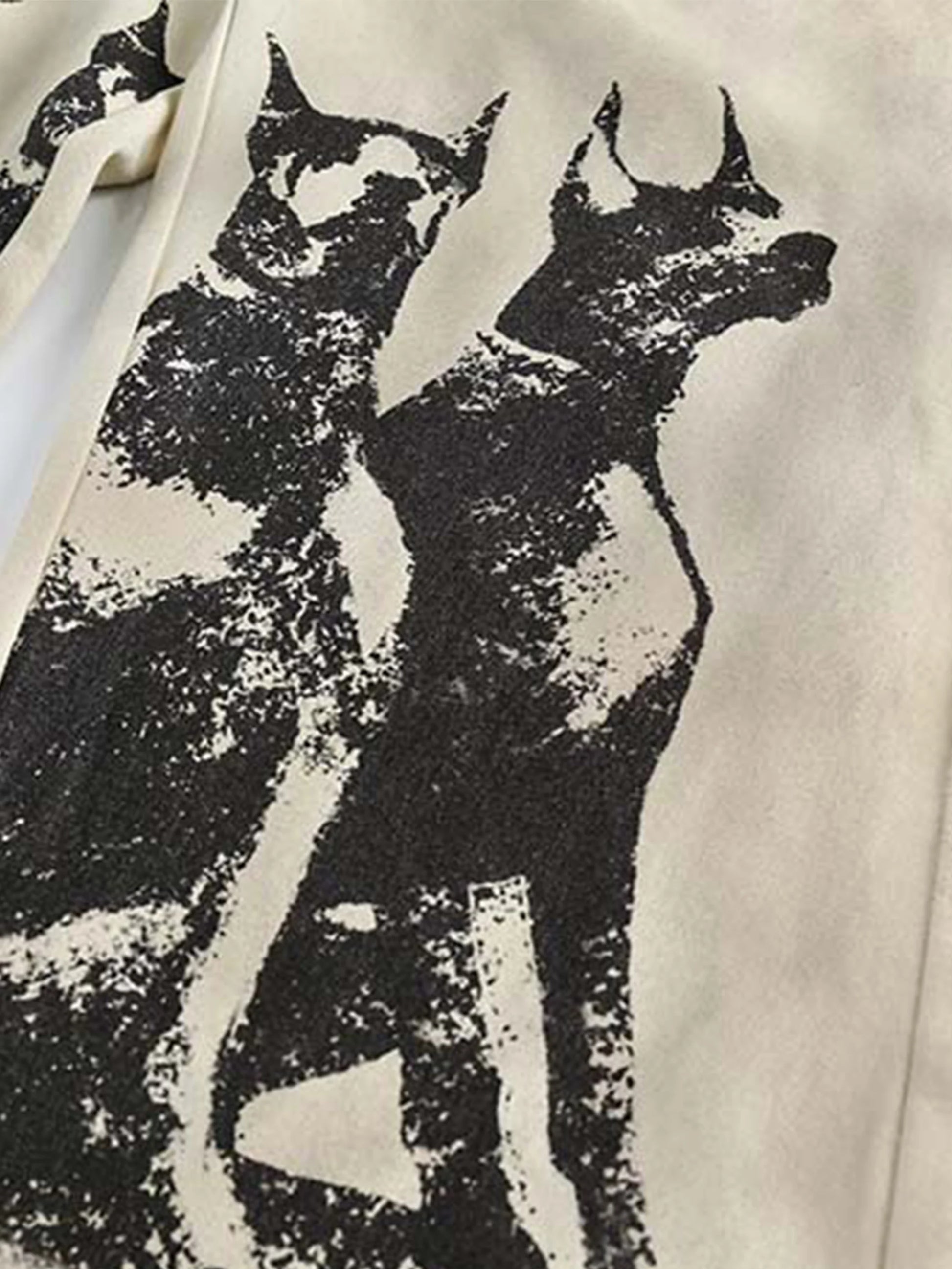 Disguisen Washed Distressed Doberman Graffiti Sweatpants