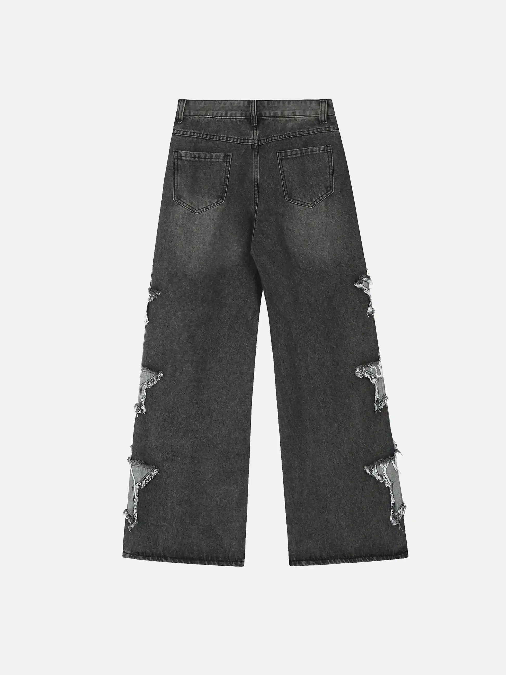 Distressed Star Patch Jeans