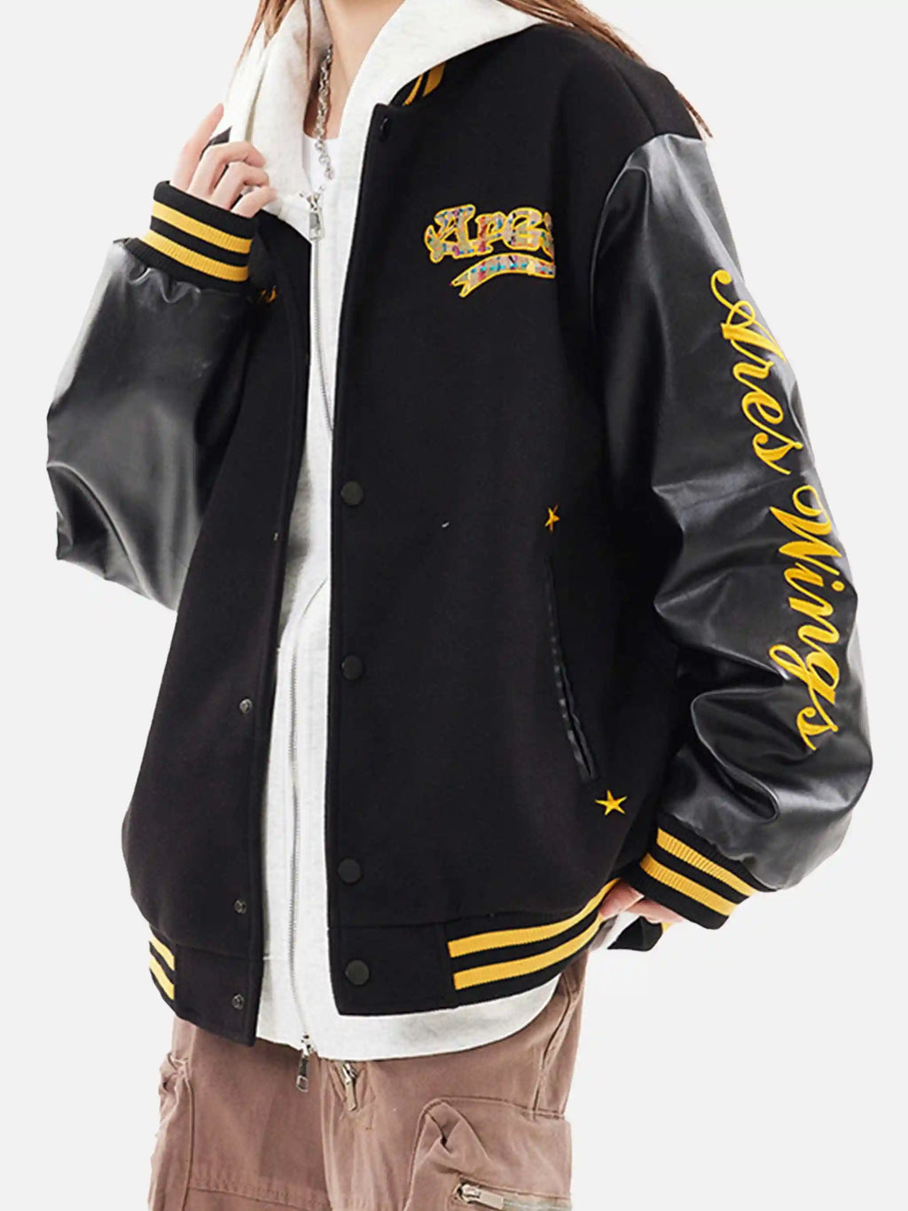 Disguisen American Retro Applique Baseball Jacket