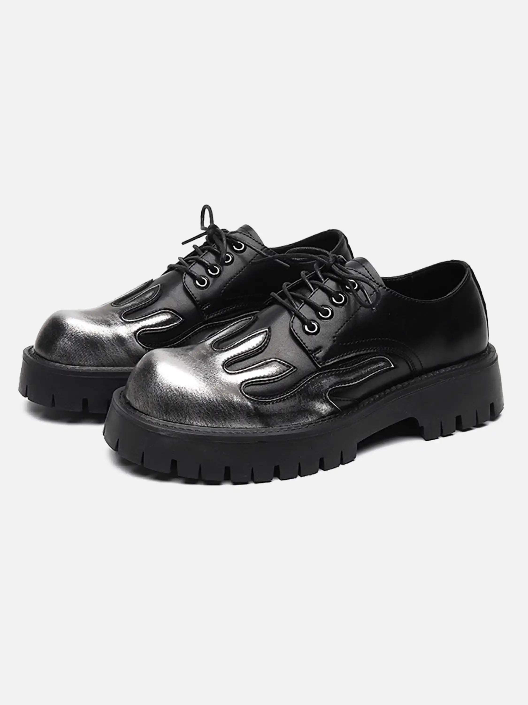 Disguisen Unique Silver Flame Derby Shoes