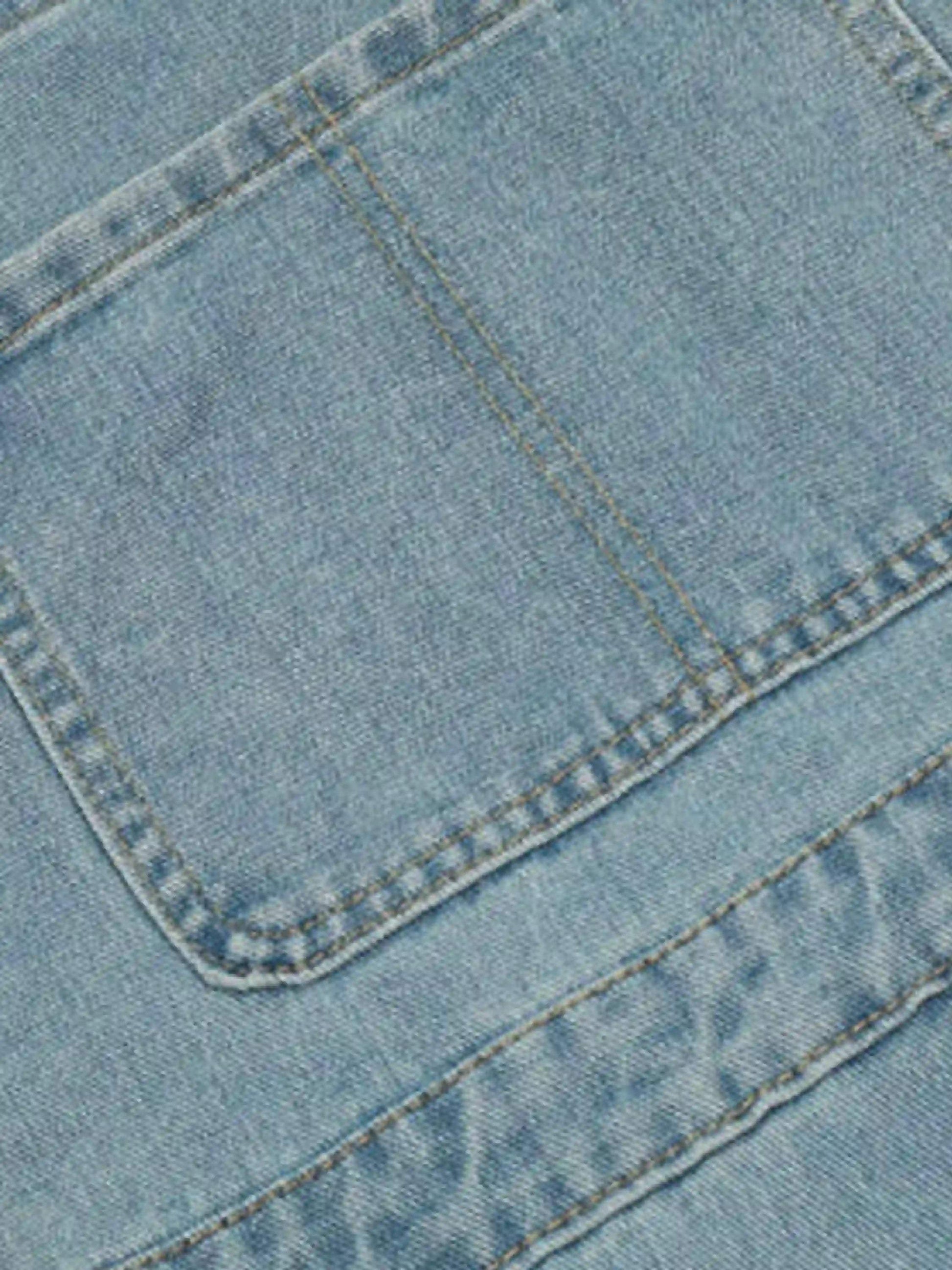 Disguisen Reverse Stitching Overalls Wide-Leg Denim Jeans