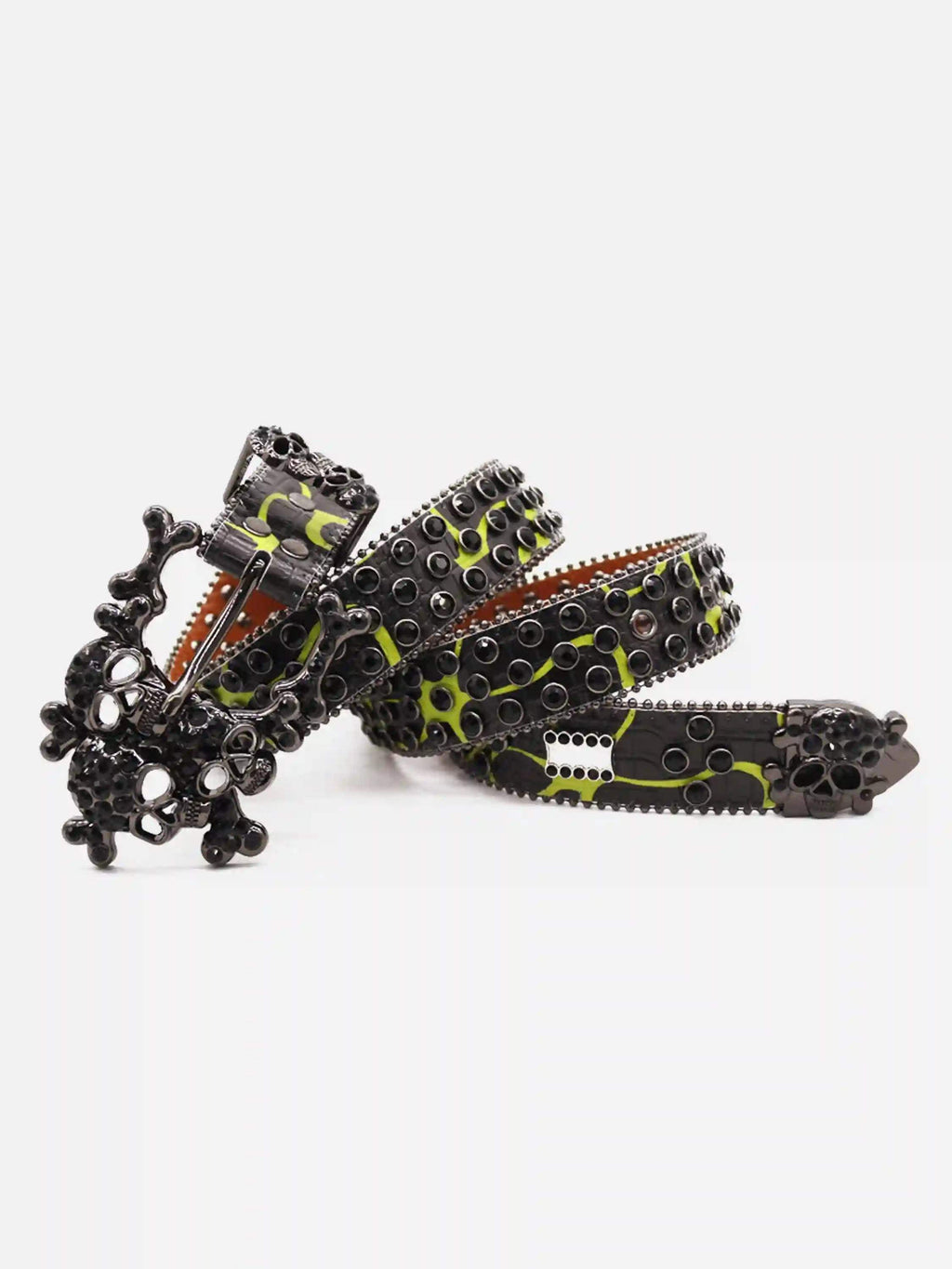 Disguisen Hip Hop Punk Big Skull Rhinestone Belt