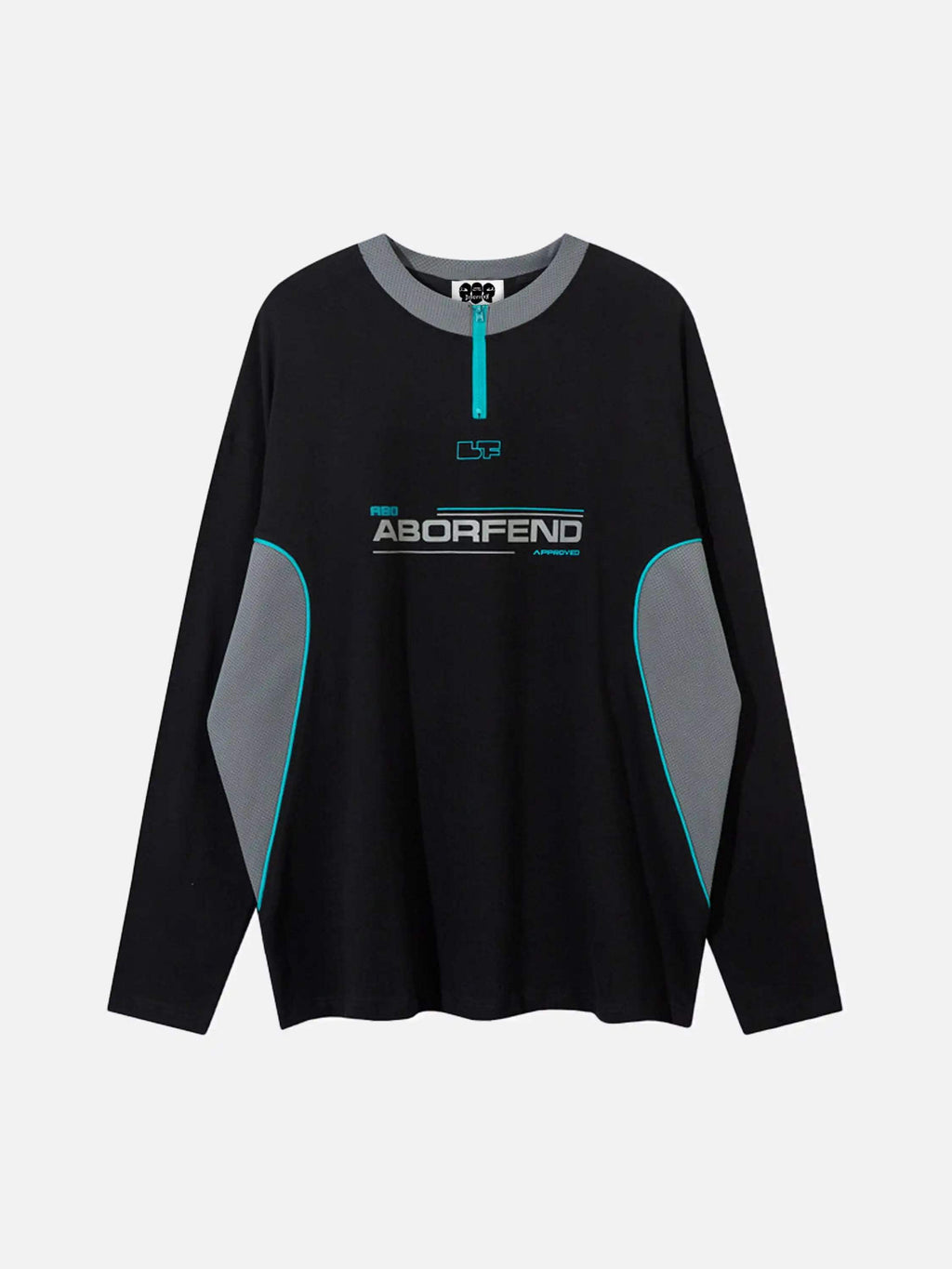 Disguisen Bockore Hip Hop Zip Collar Long Sleeve T-Shirt