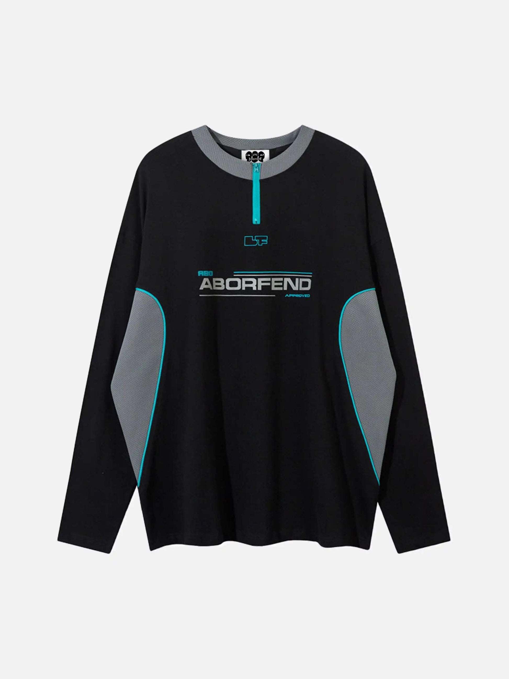 Disguisen Bockore Hip Hop Zip Collar Long Sleeve T-Shirt