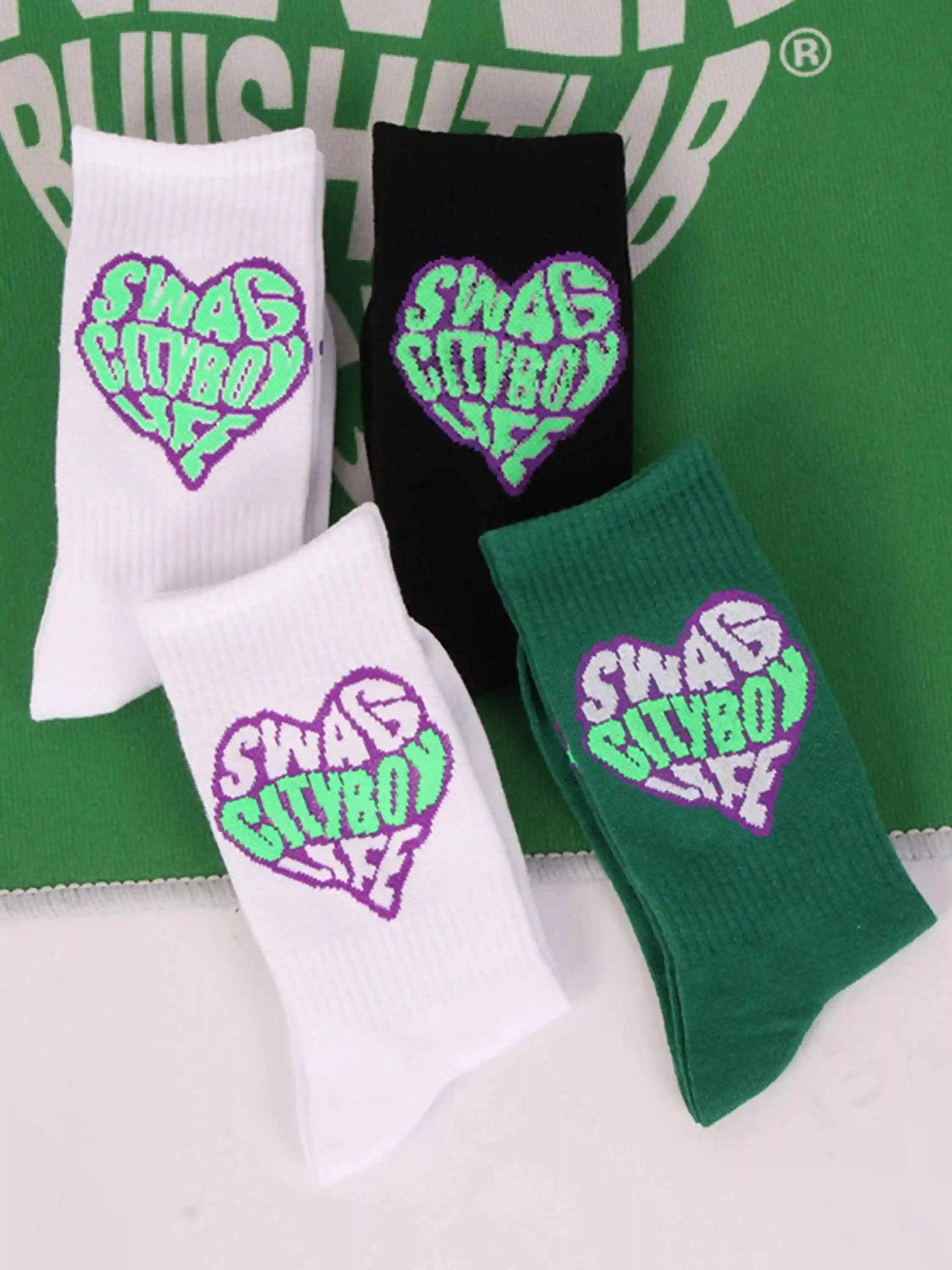 Disguisen American Style Heart Letter Skateboard Socks