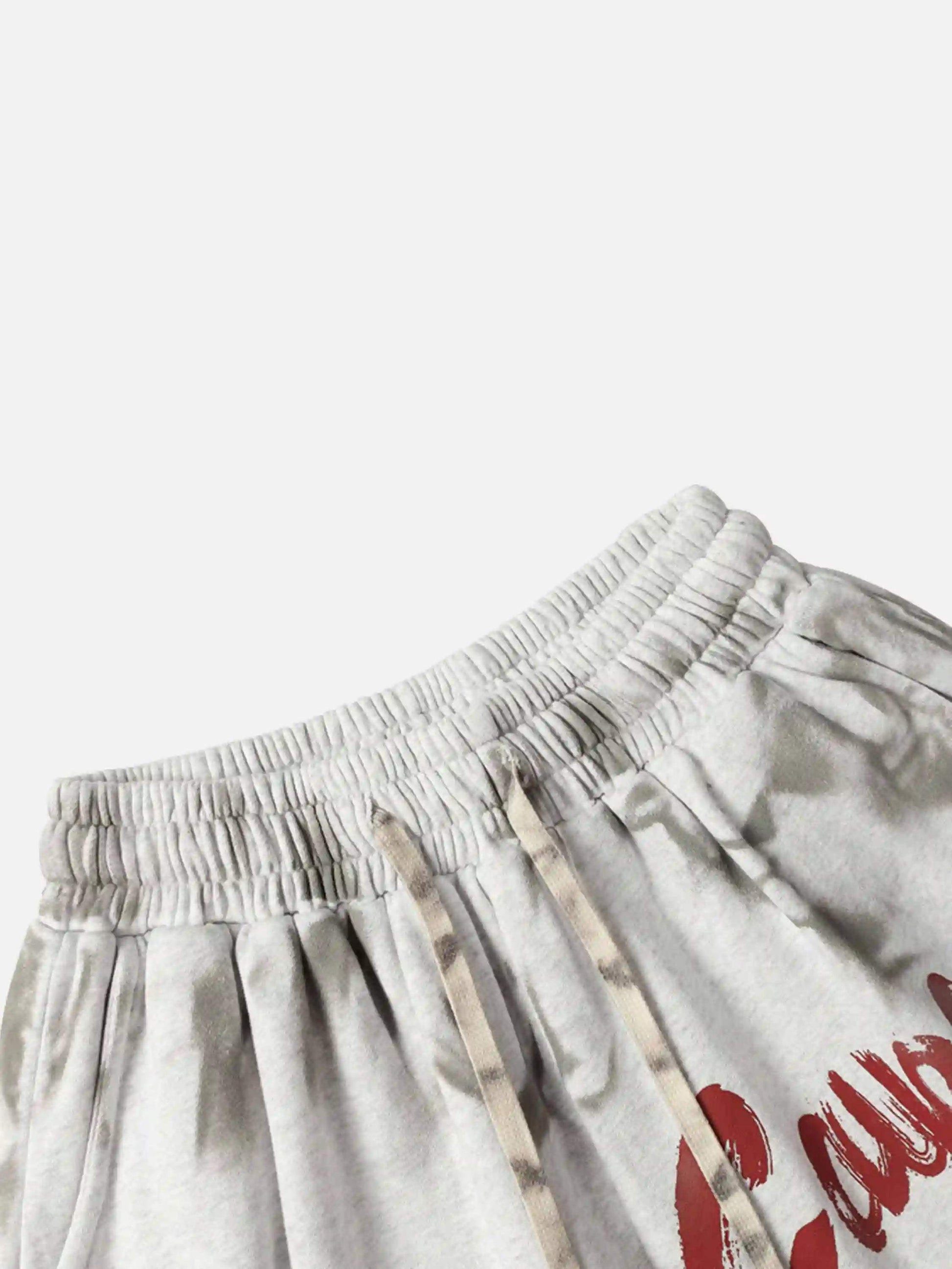 Disguisen Vintage Dirty Elastic Drawstring Loose Shorts